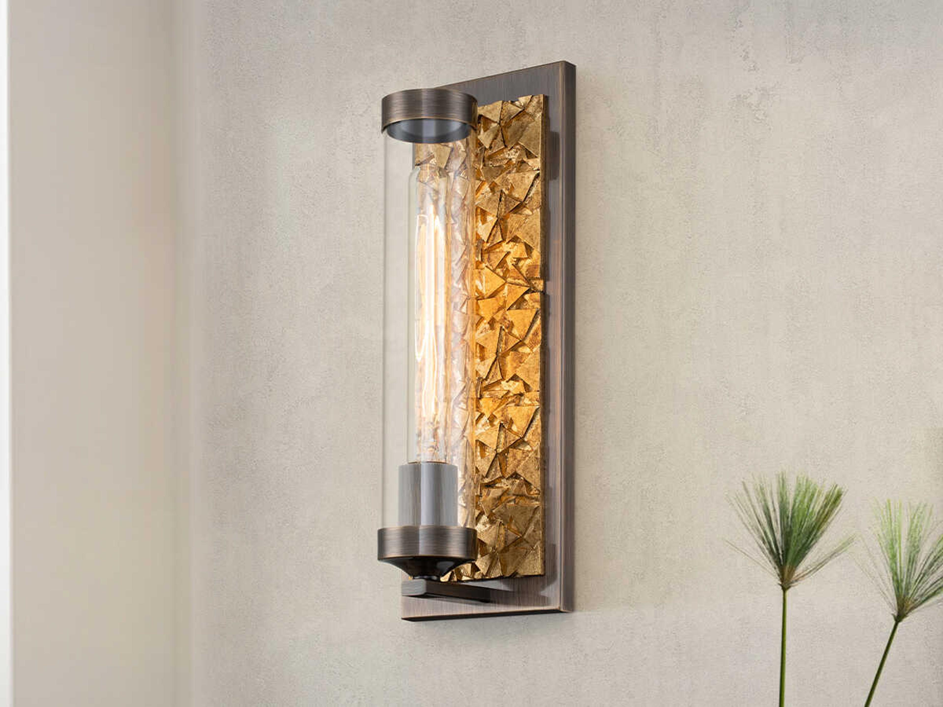 Lucas McKearn Elysian 1-Light Dark Bronze Glass Wall Sconce