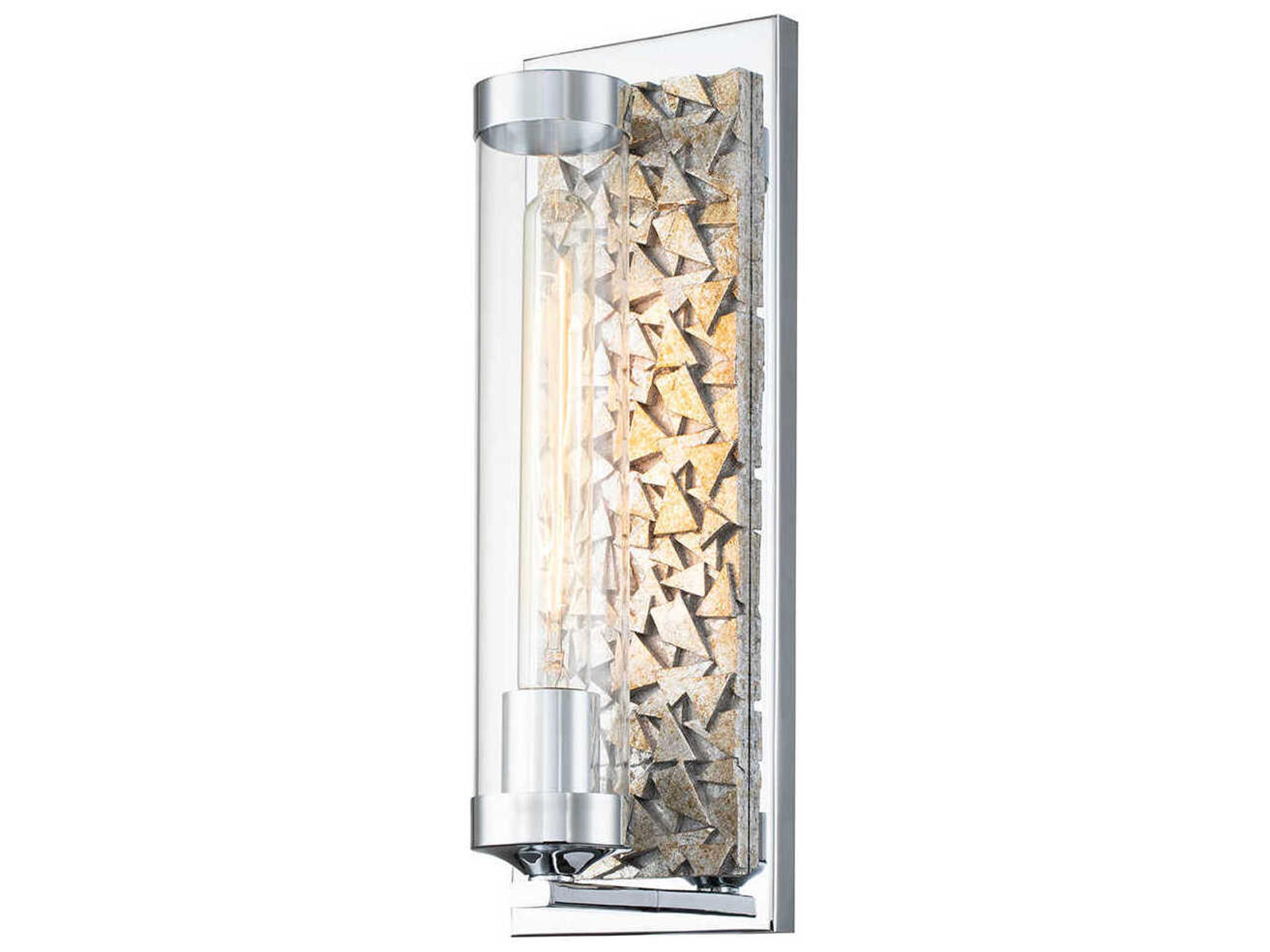 Elysian 1-Light Polished Chrome Glass Wall Sconce