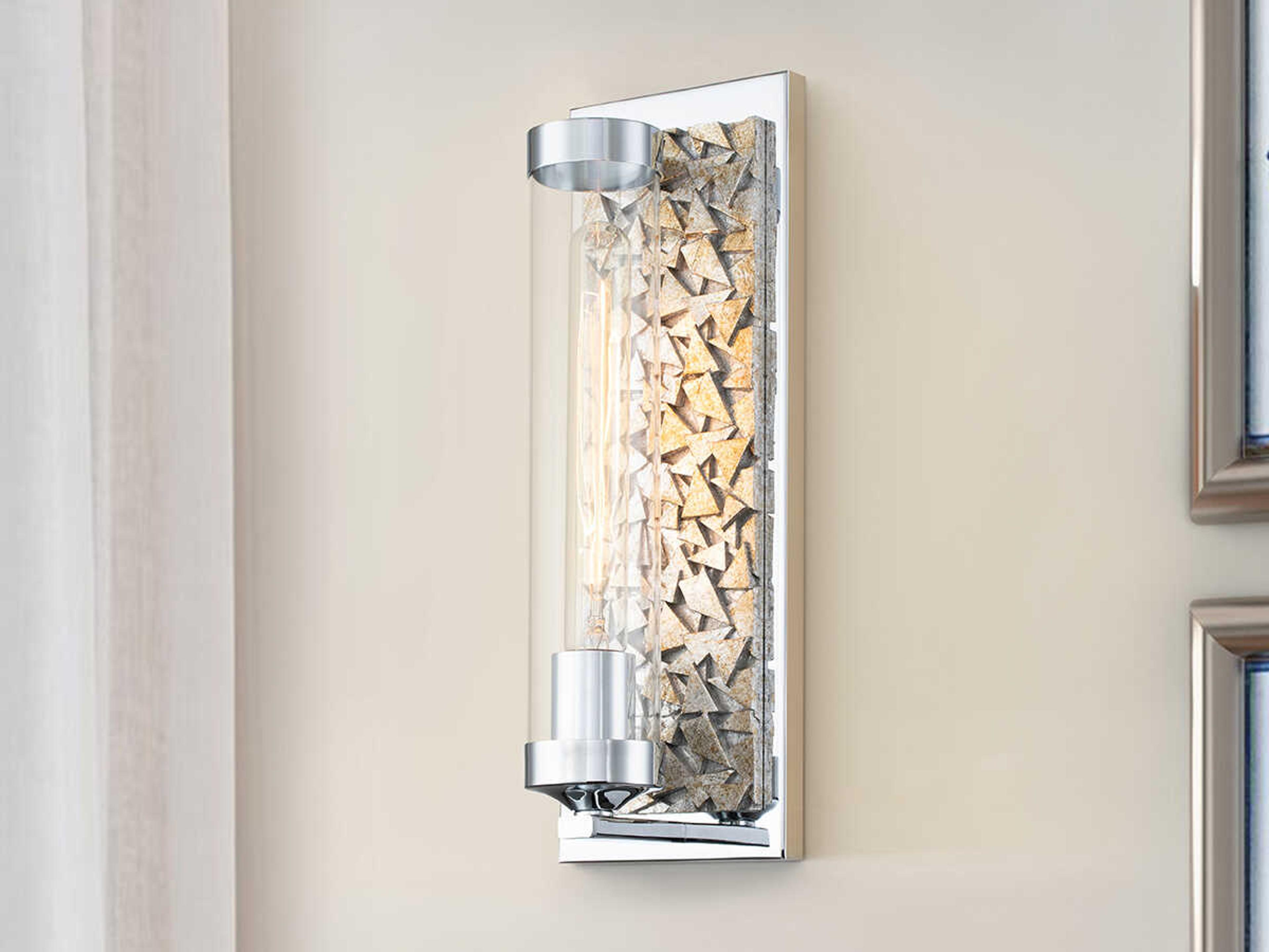 Lucas McKearn Elysian 1-Light Polished Chrome Glass Wall Sconce