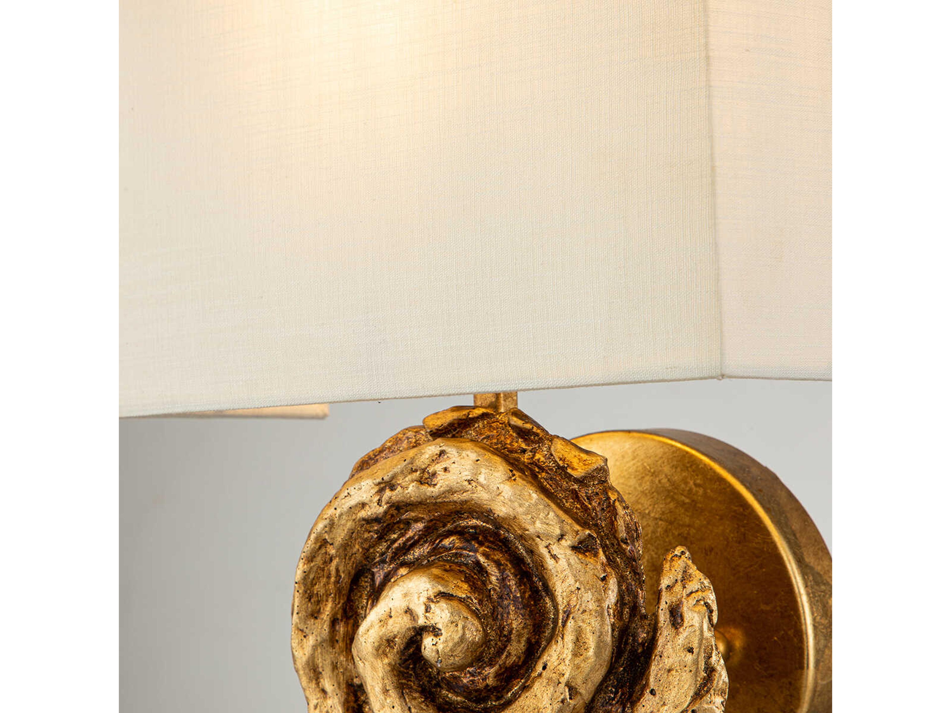 Lucas McKearn Swirl 1-Light Gold Leaf Wall Sconce