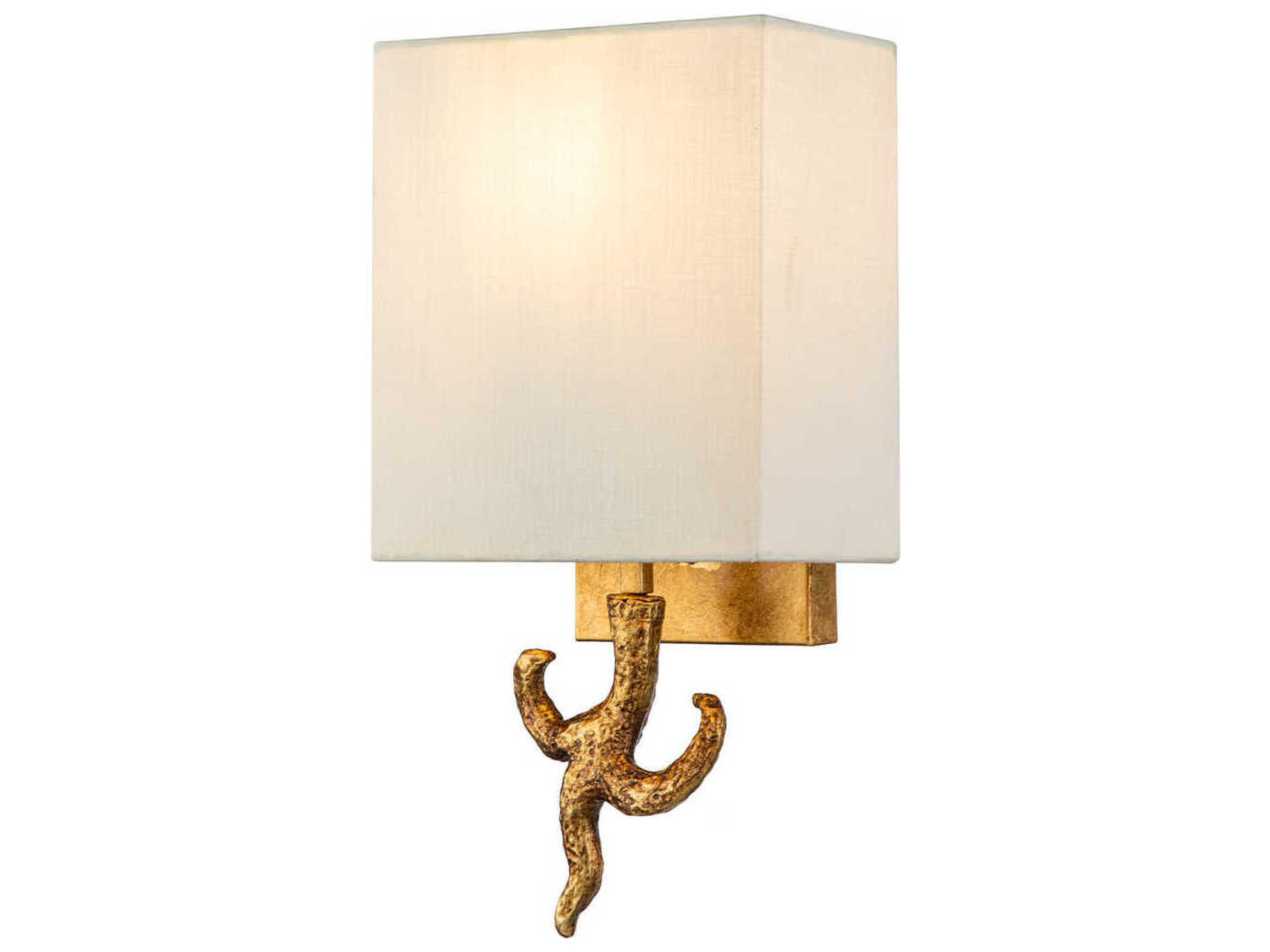 1-Light Gold Leaf Wall Sconce
