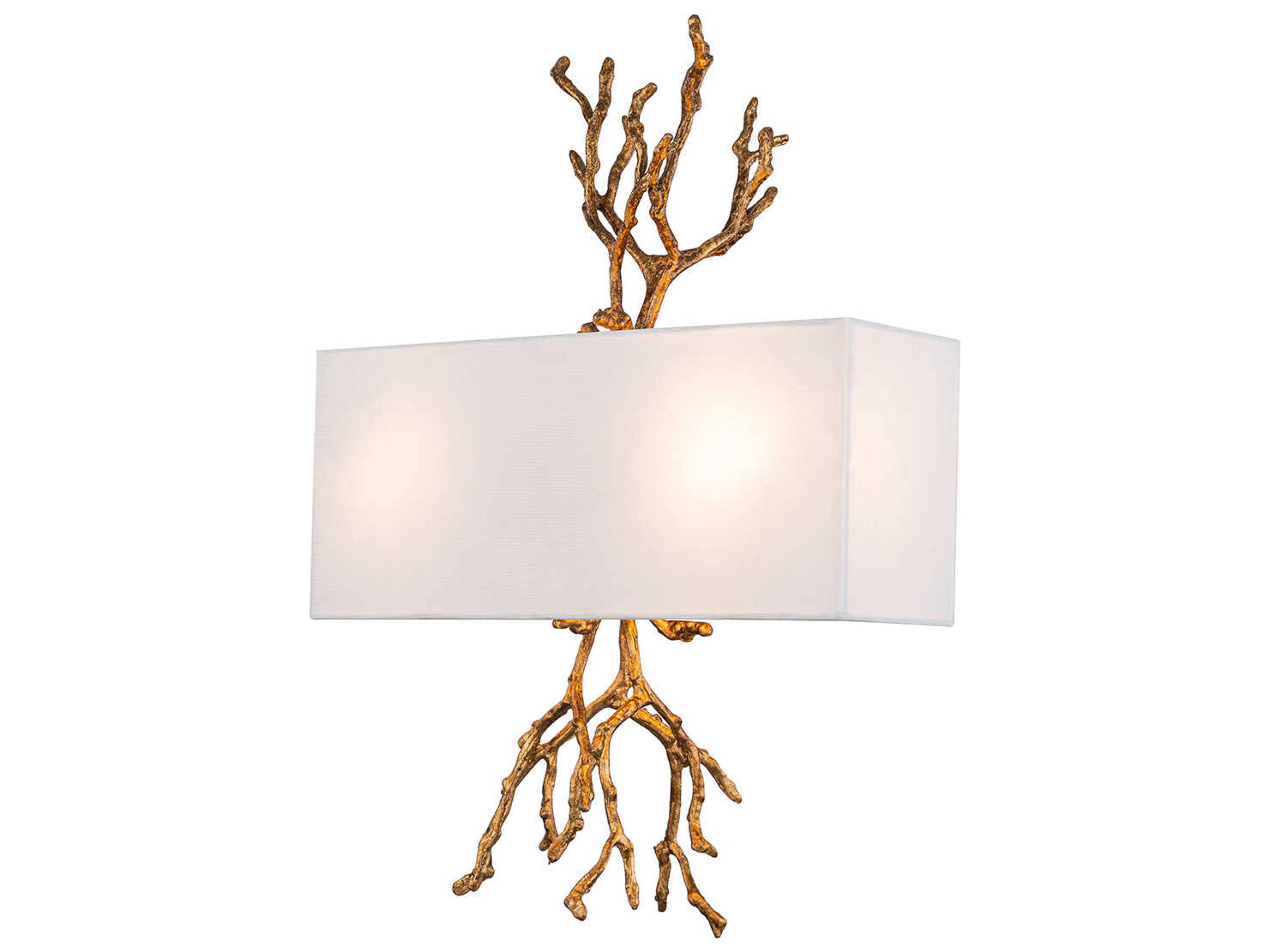 Coral 2-Light Gold Wall Sconce