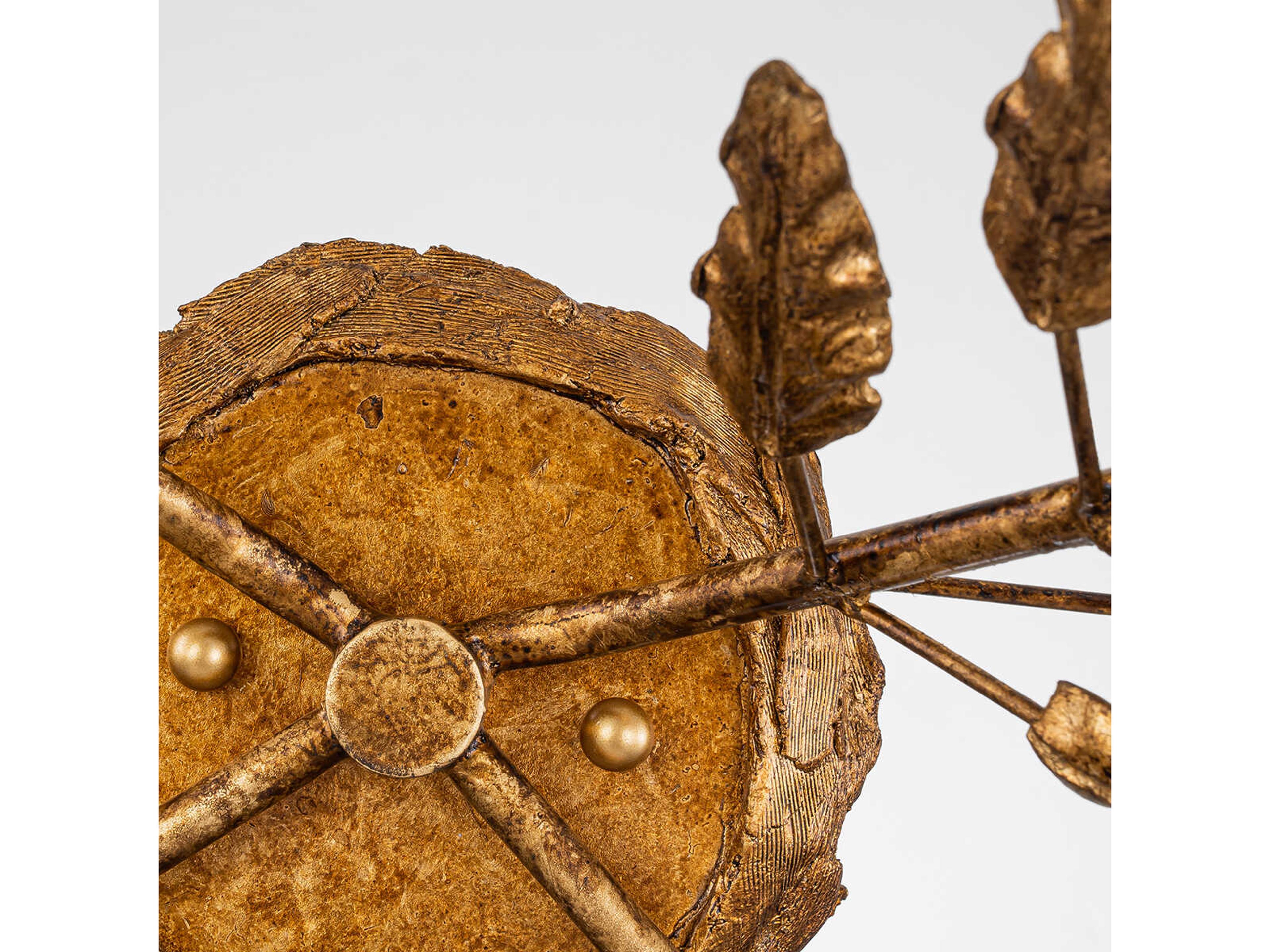 Lucas McKearn Palm Dor 2-Light Gold Wall Sconce