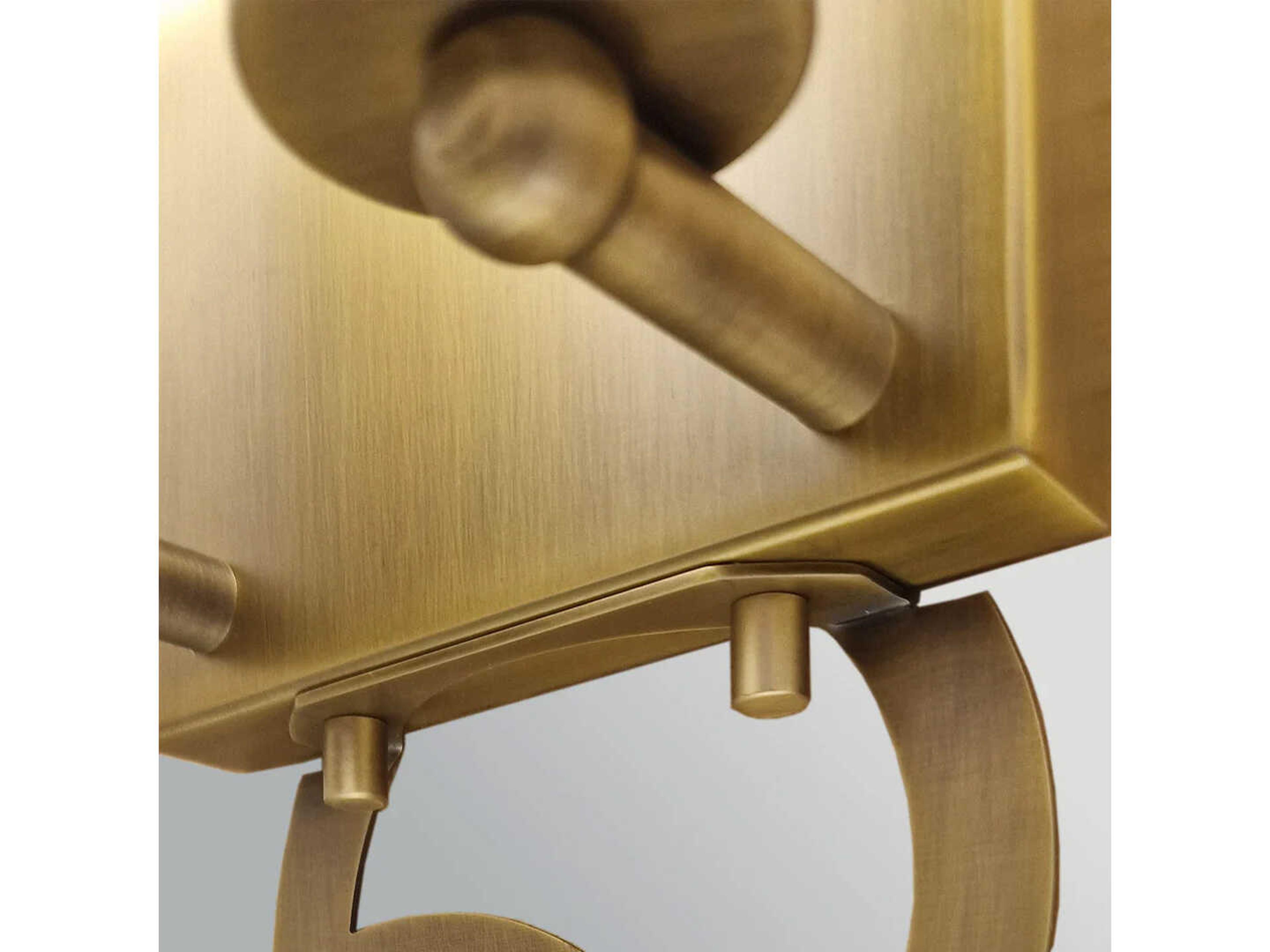 Lucas McKearn Curtis 2-Light Aged Brass Ivory Shade Wall Sconce