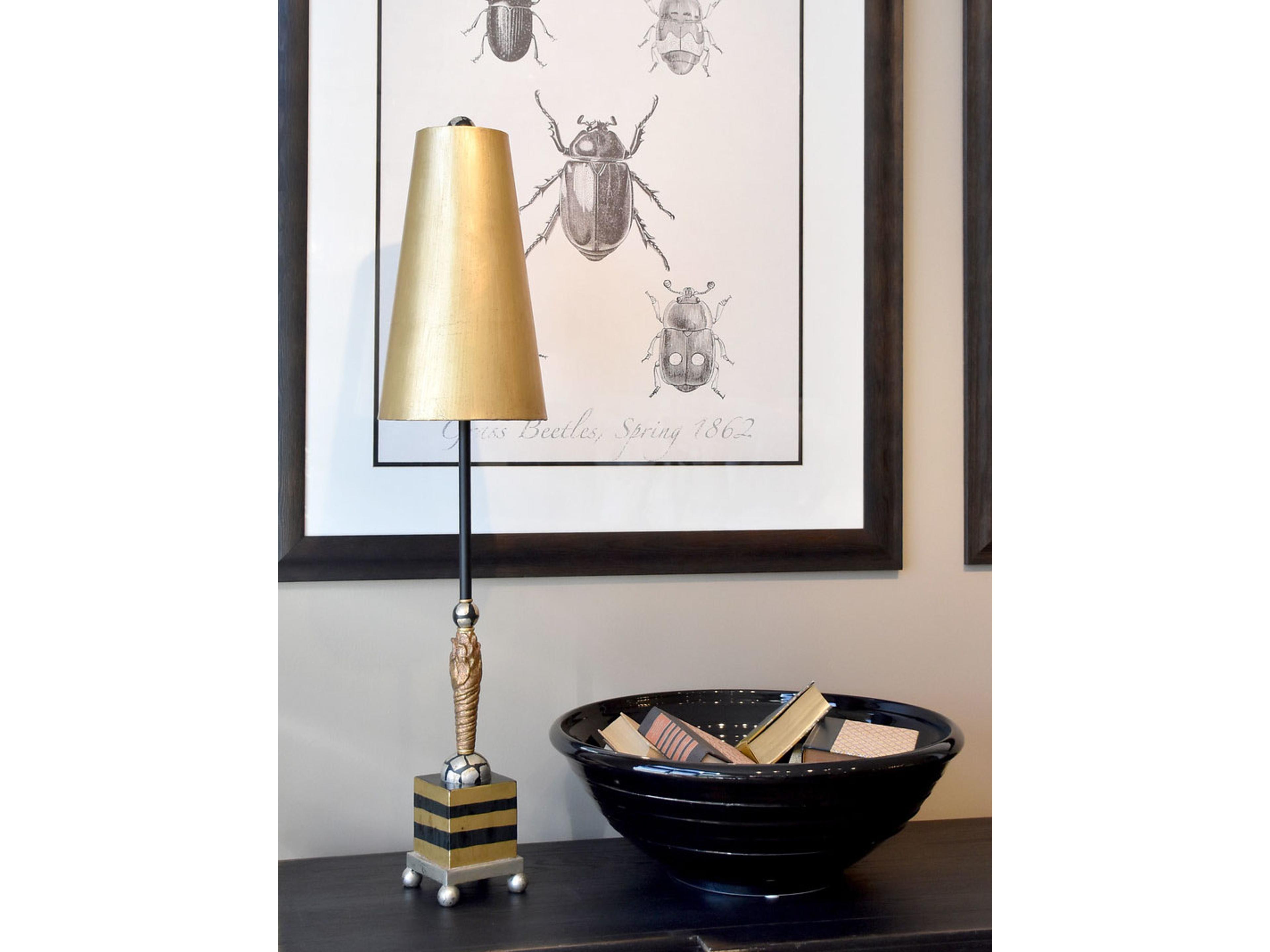 Lucas McKearn Noma Luxe Black Gold And Silver Leaf Buffet Lamp