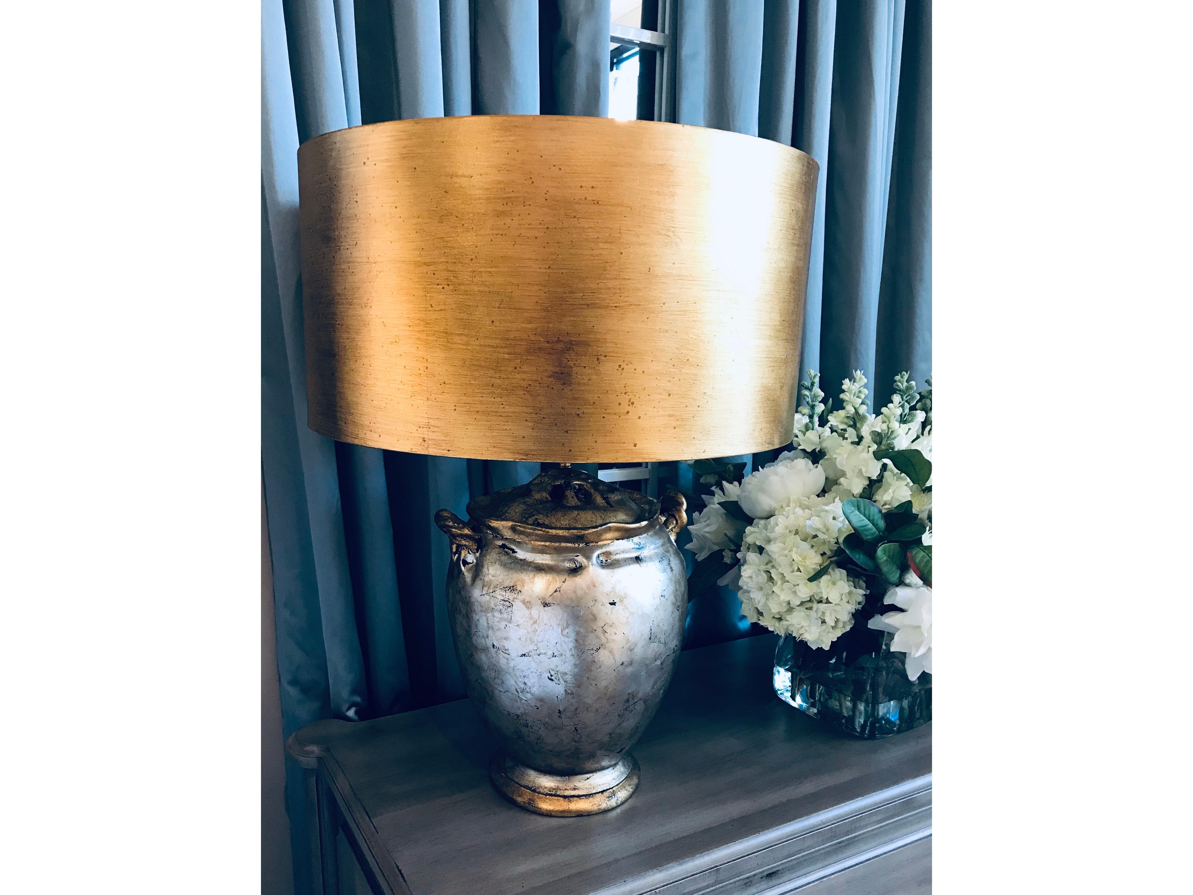 Lucas McKearn Antique Silver Gold Table Lamp