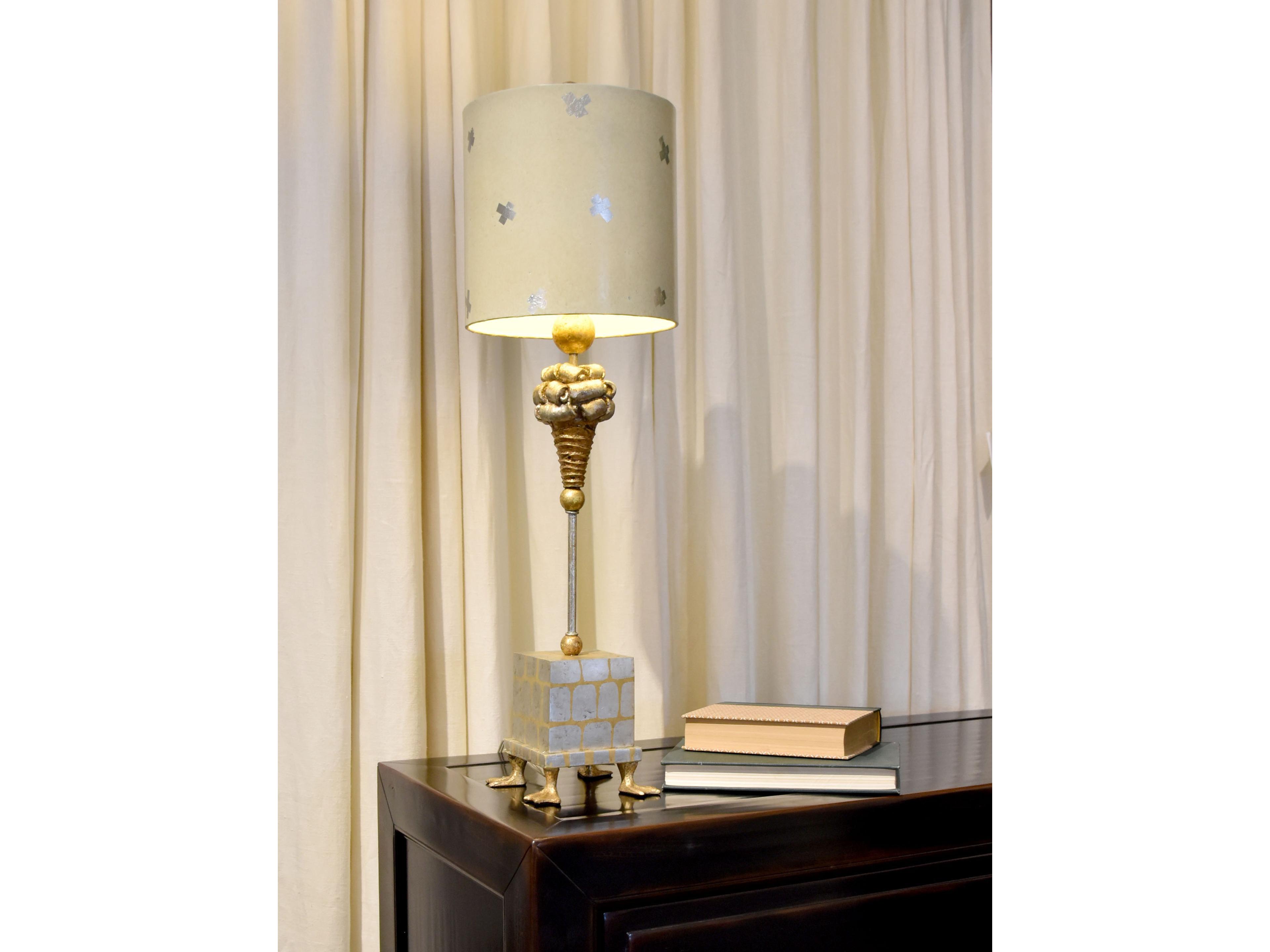 Lucas McKearn Pompadour-X Gold Silver Leaf Buffet Lamp