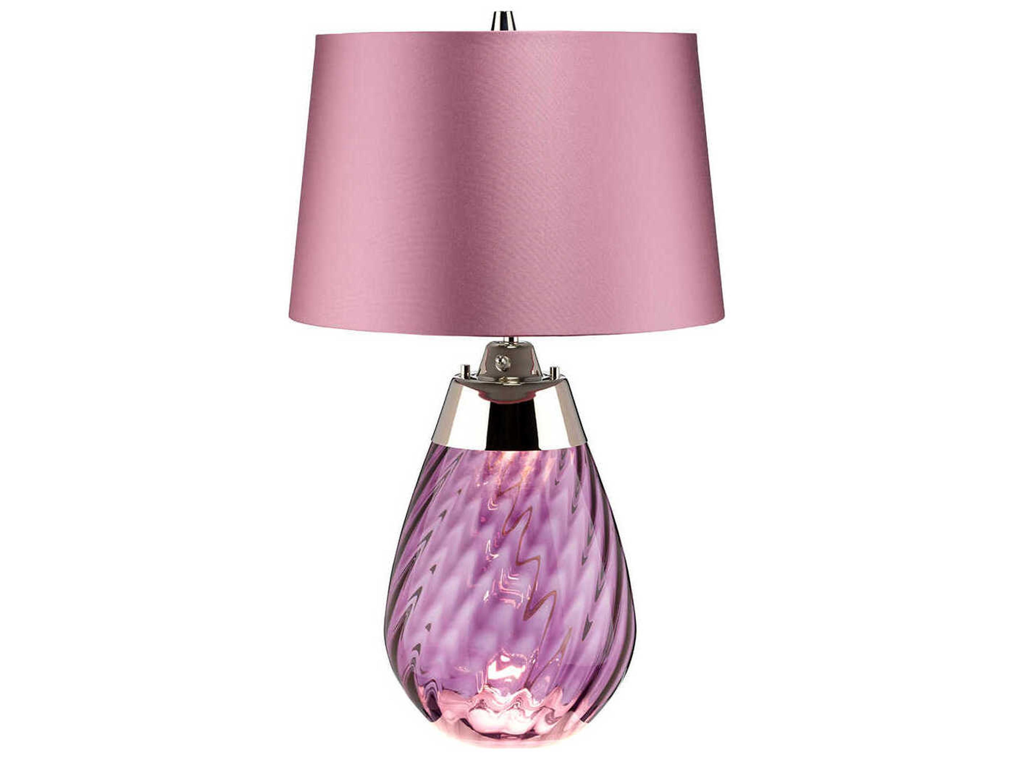 Lena Plum Purple Glass Table Lamp with Shade