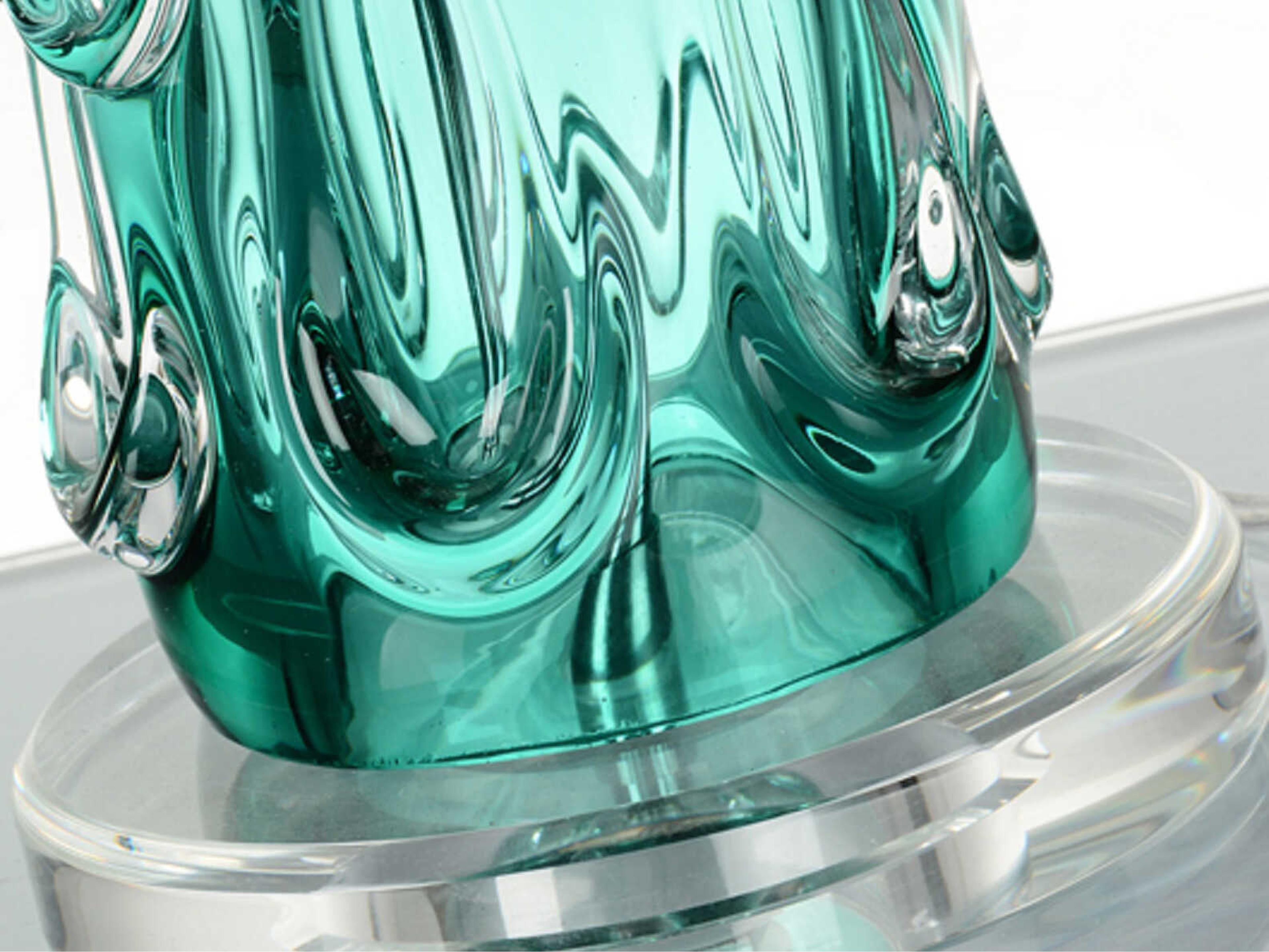 Lucas McKearn Ponchatrain Clear Blue Glass Buffet Lamp