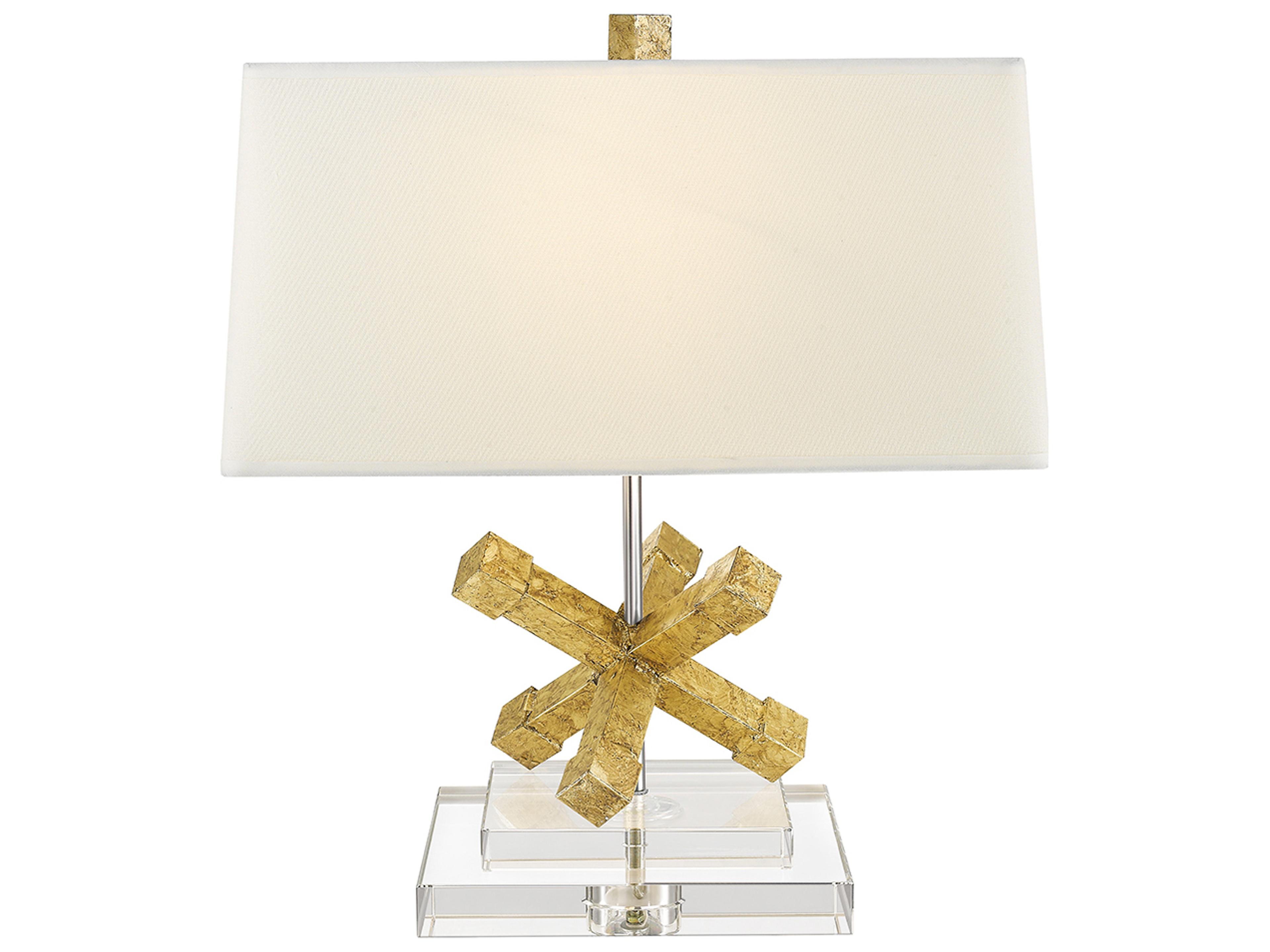 Lucas McKearn Jackson Distressed Gold Chrome Crystal Table Lamp