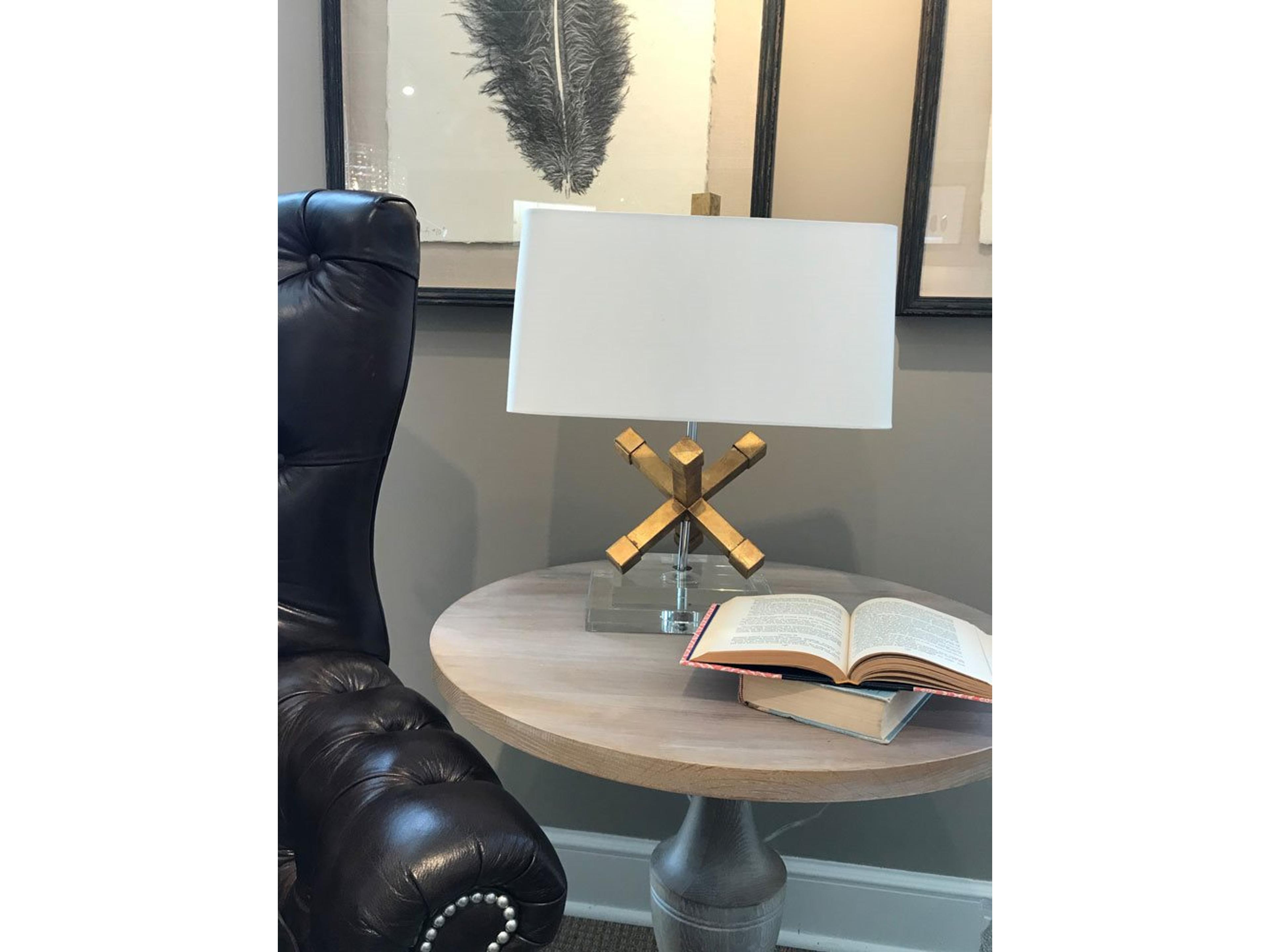 Lucas McKearn Jackson Distressed Gold Chrome Crystal Table Lamp