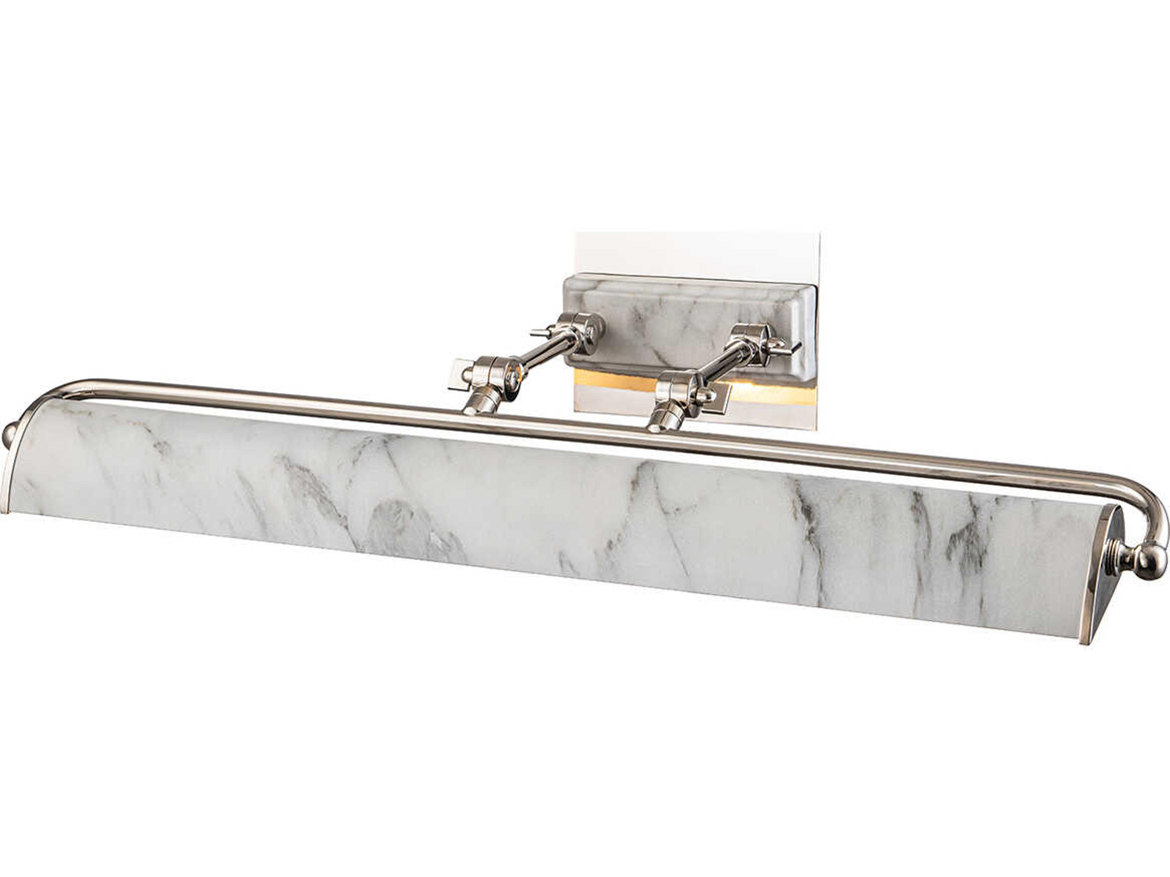 Winchfield 4-Light Polished Nickel White Marble Picture Light