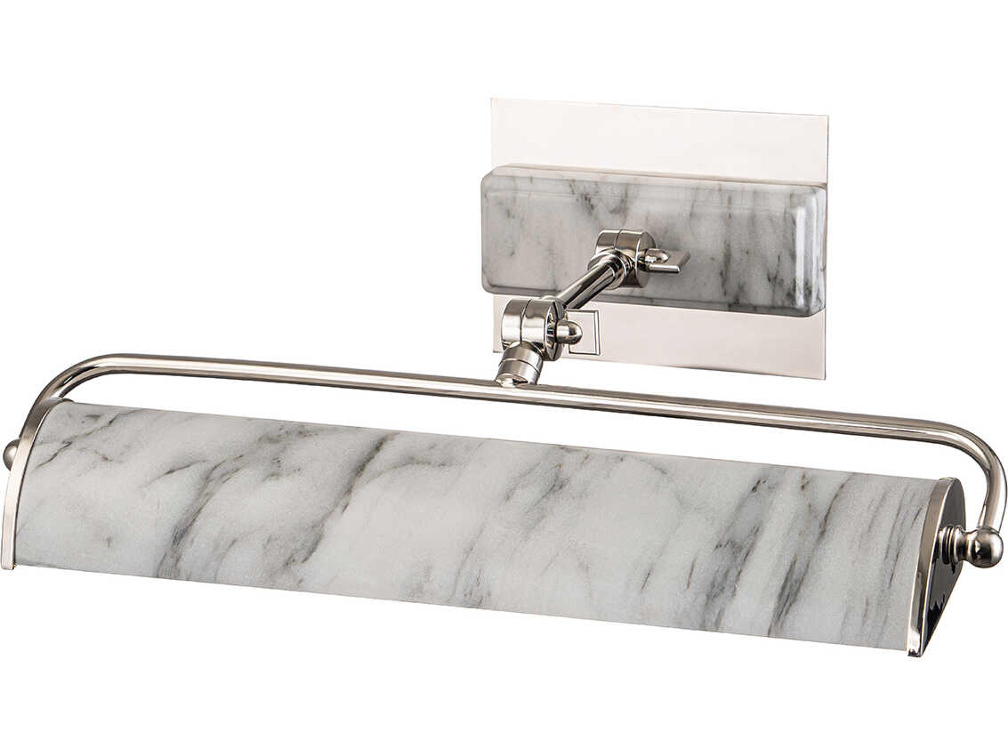 Winchfield 2-Light Polished Nickel White Marble Picture Light