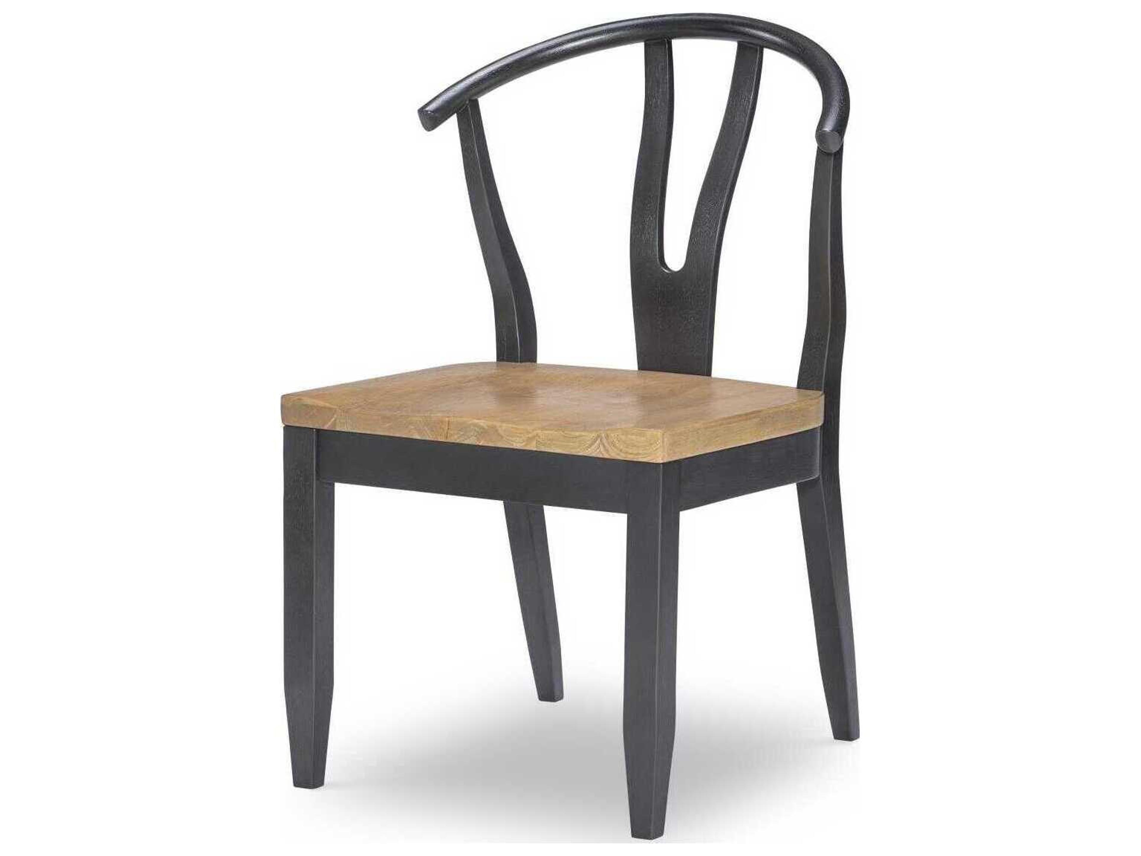 Franklin Oak Wood Black Armless Dining Chair Set of 2