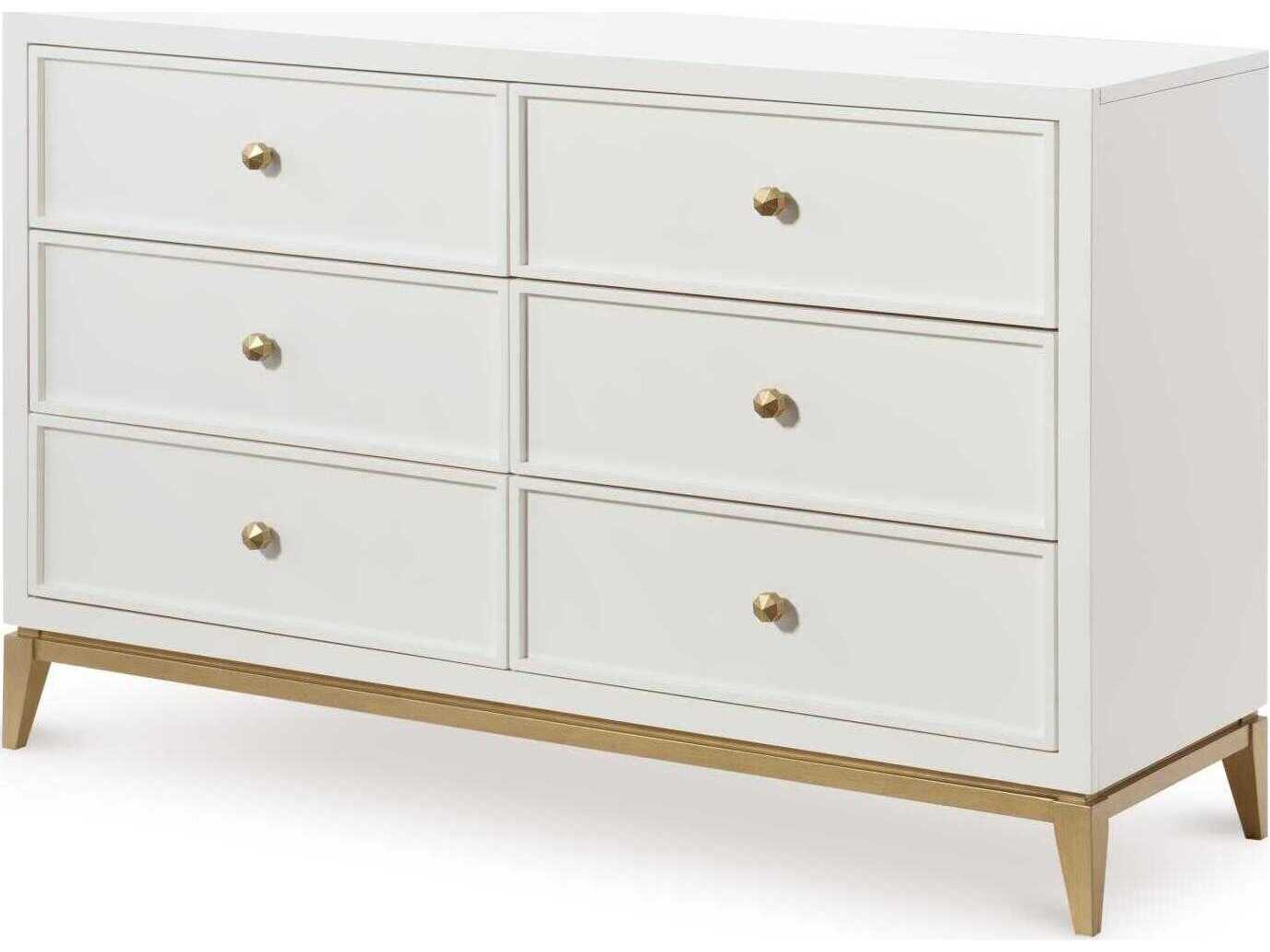 Chelsea By Rachael Ray 5-Drawers White Poplar Wood Dresser