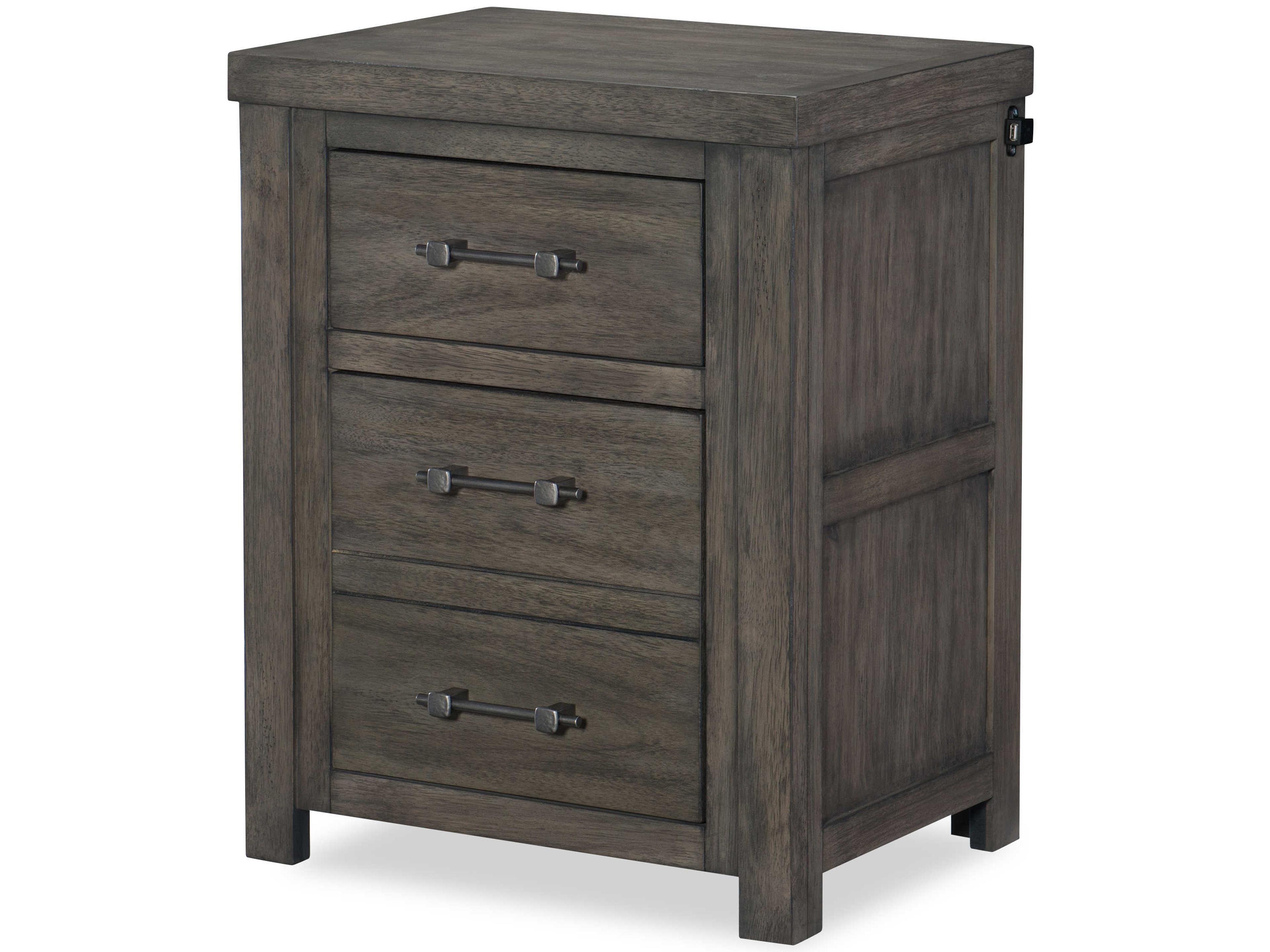 Bunkhouse 3-Drawers Brown Acacia Wood Nightstand