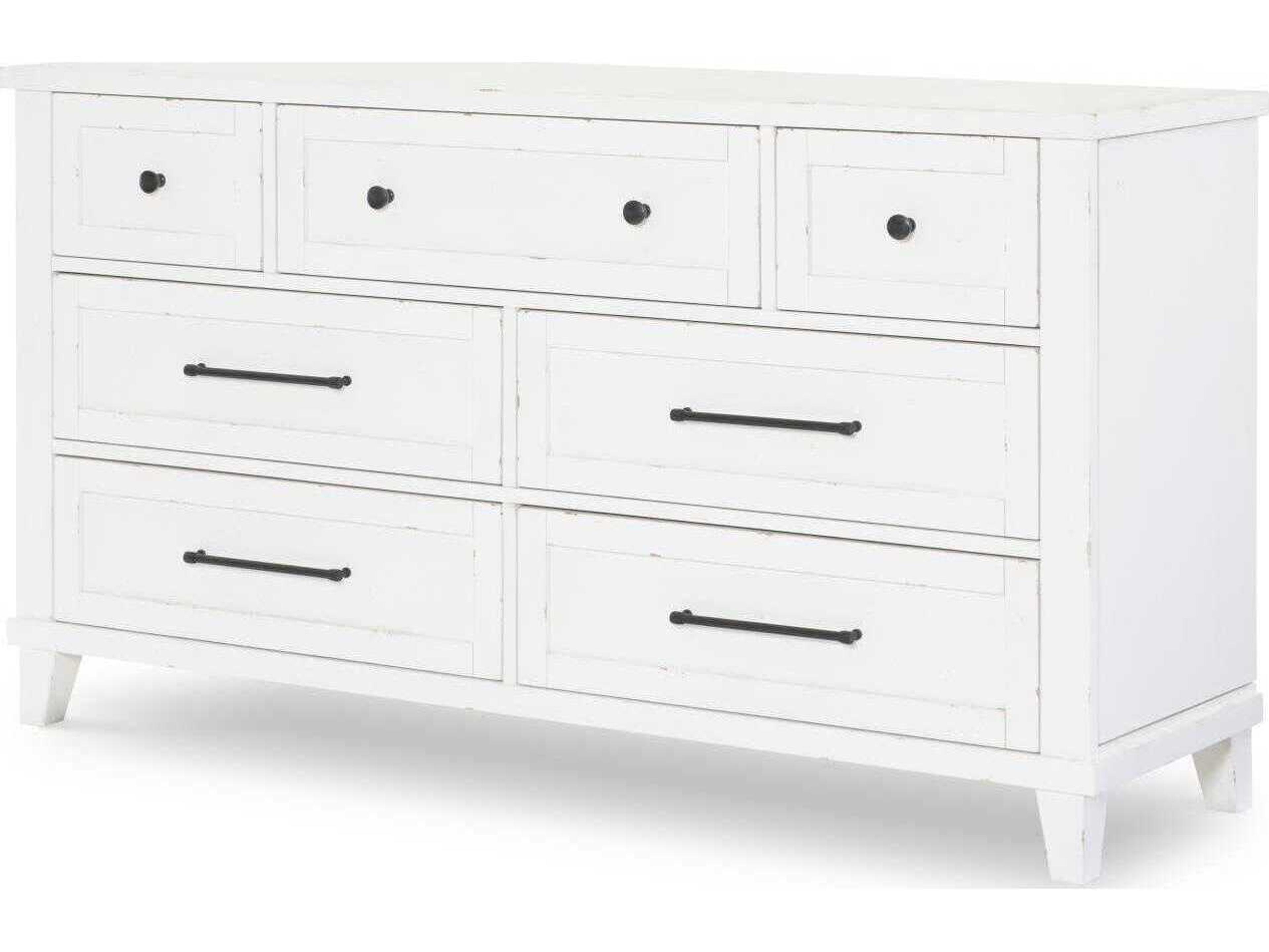 Xxxs And Ooos 7-Drawers White Birch Wood Double Dresser