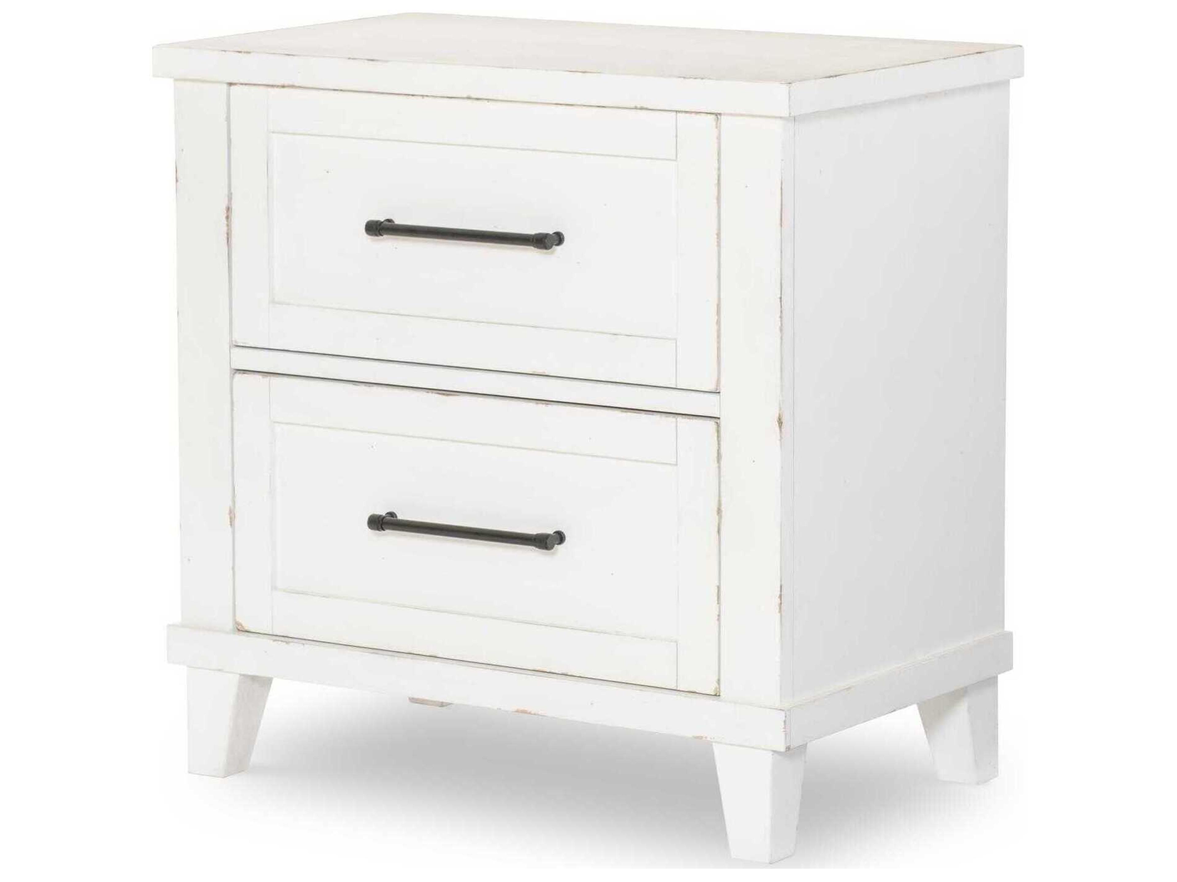 Xxxs And Ooos 2-Drawers White Birch Wood Nightstand
