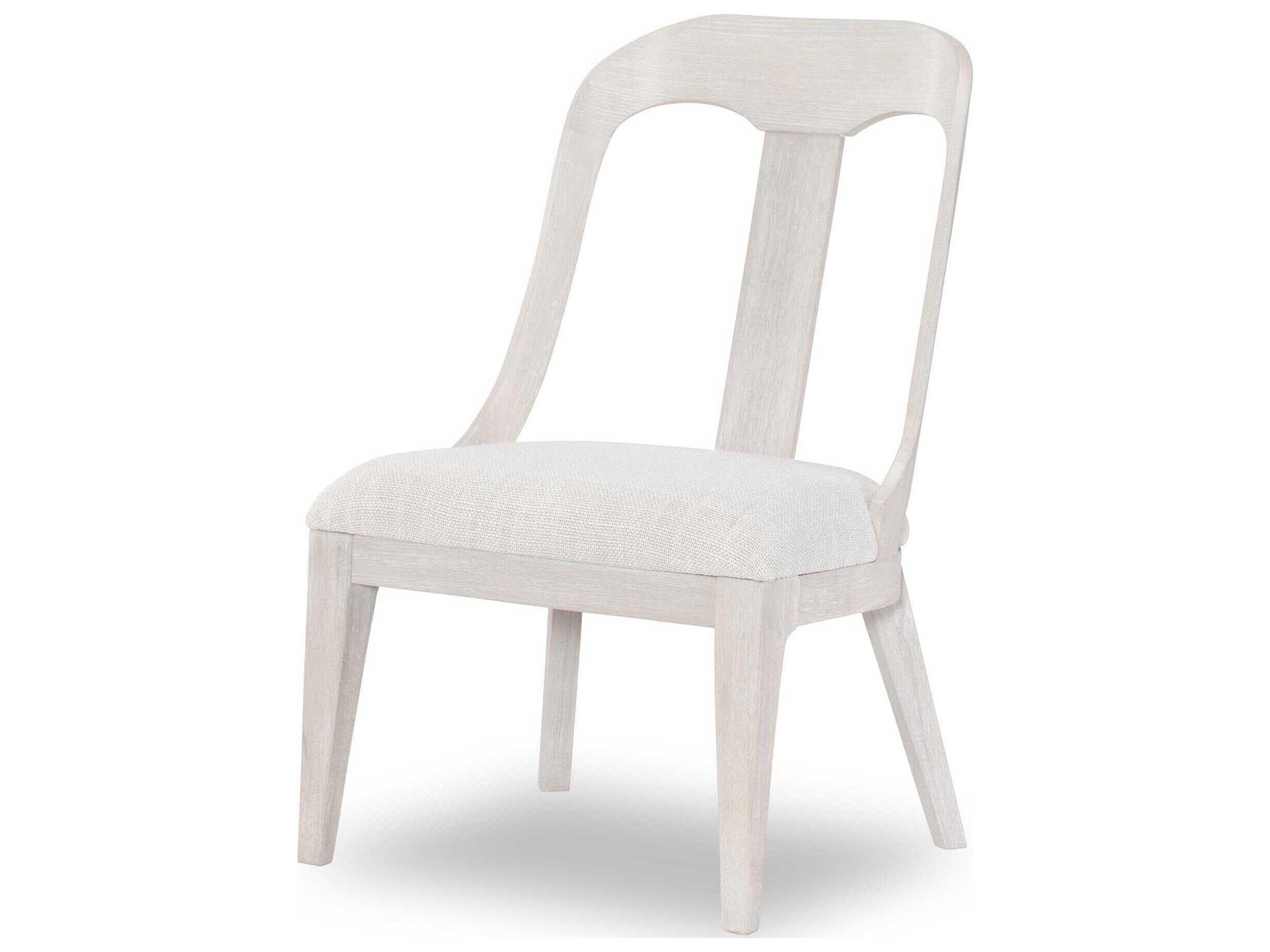 Harmony Hardwood White Upholstered Armless Dining Chair