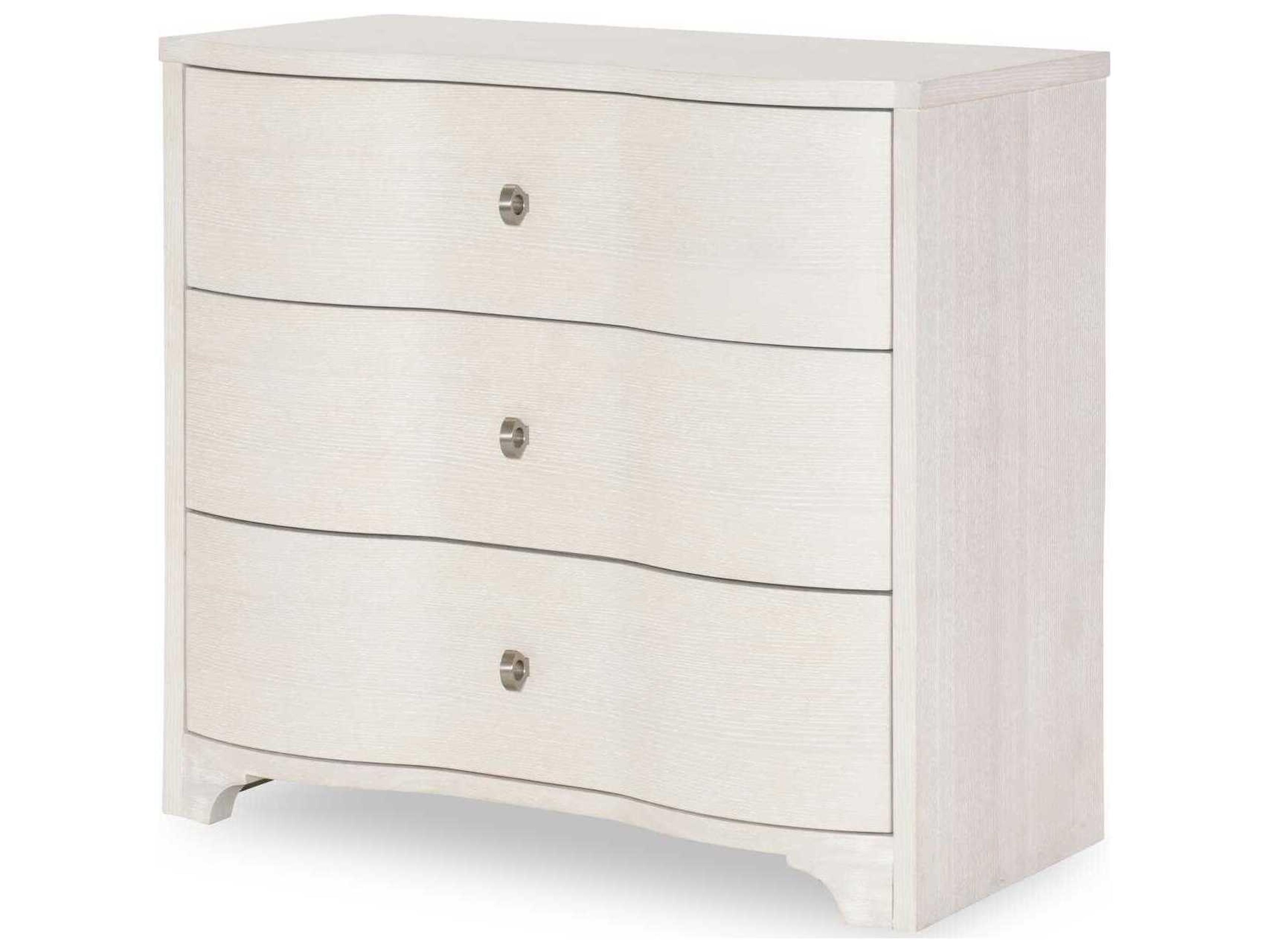 Harmony 3-Drawers White Ash Wood Nightstand