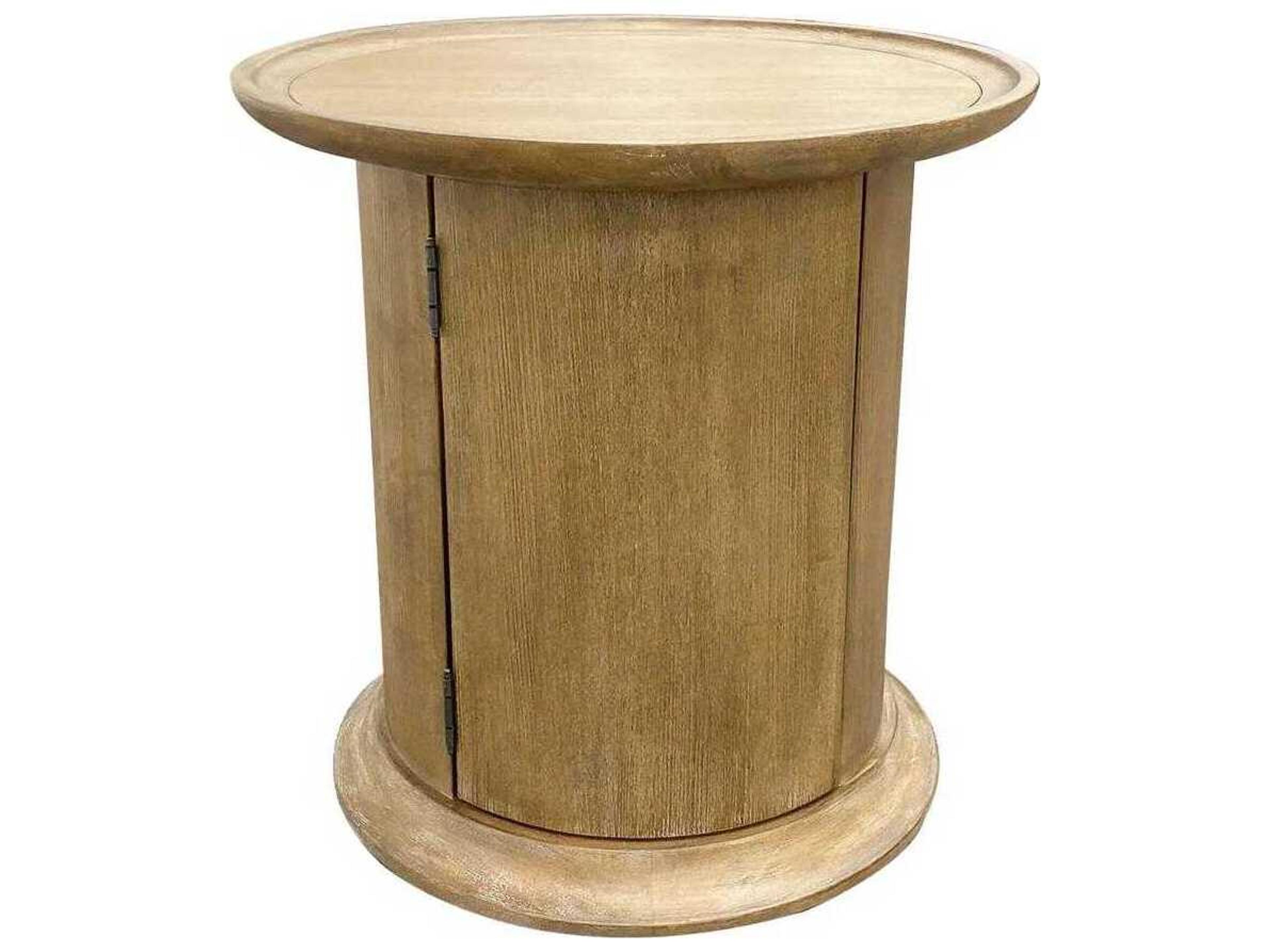 Harmony Round Wood Ovation Tweed End Table