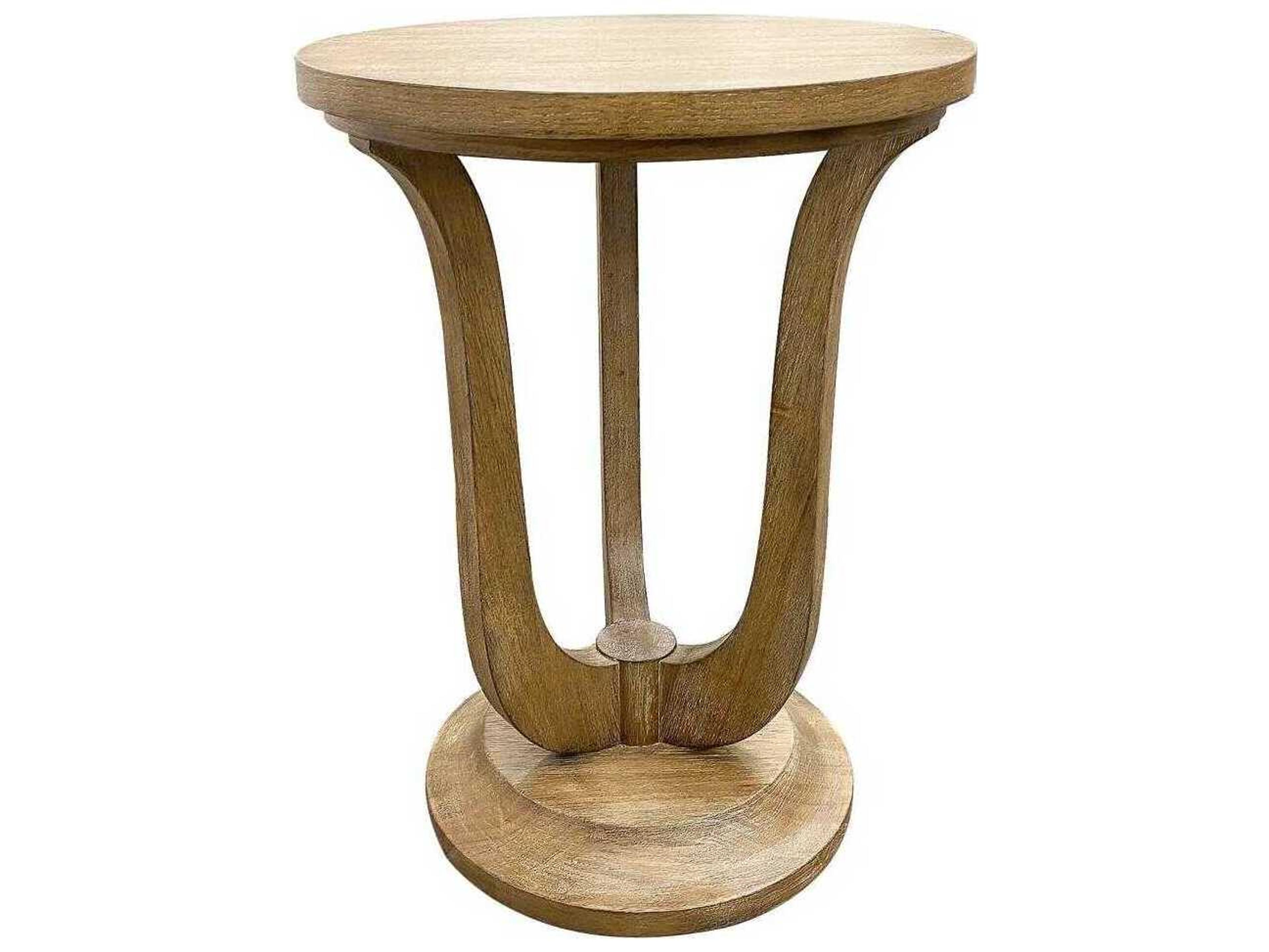 Harmony Round Wood Ovation Tweed End Table