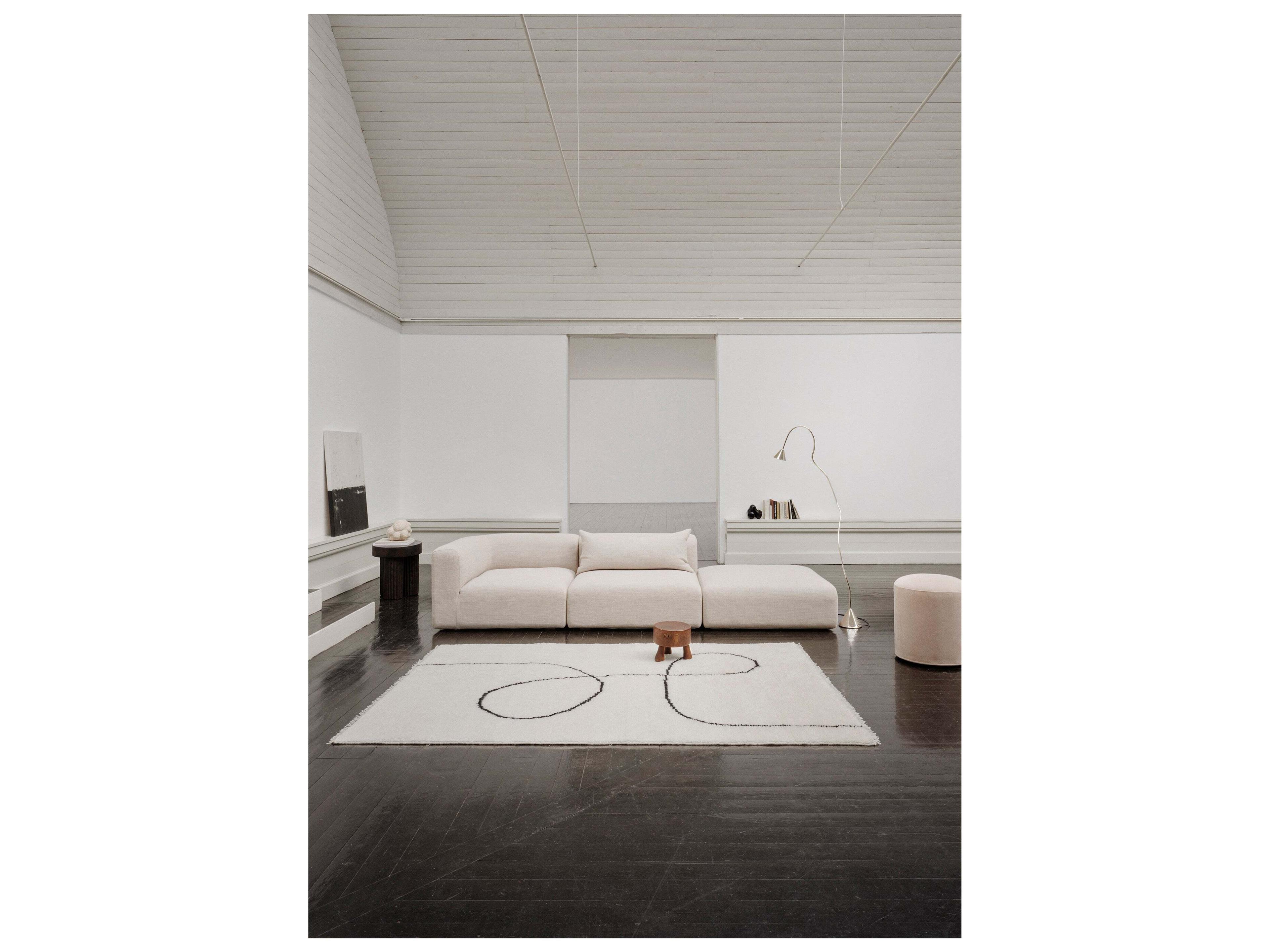 Linie Design Abstract Black Area Rug