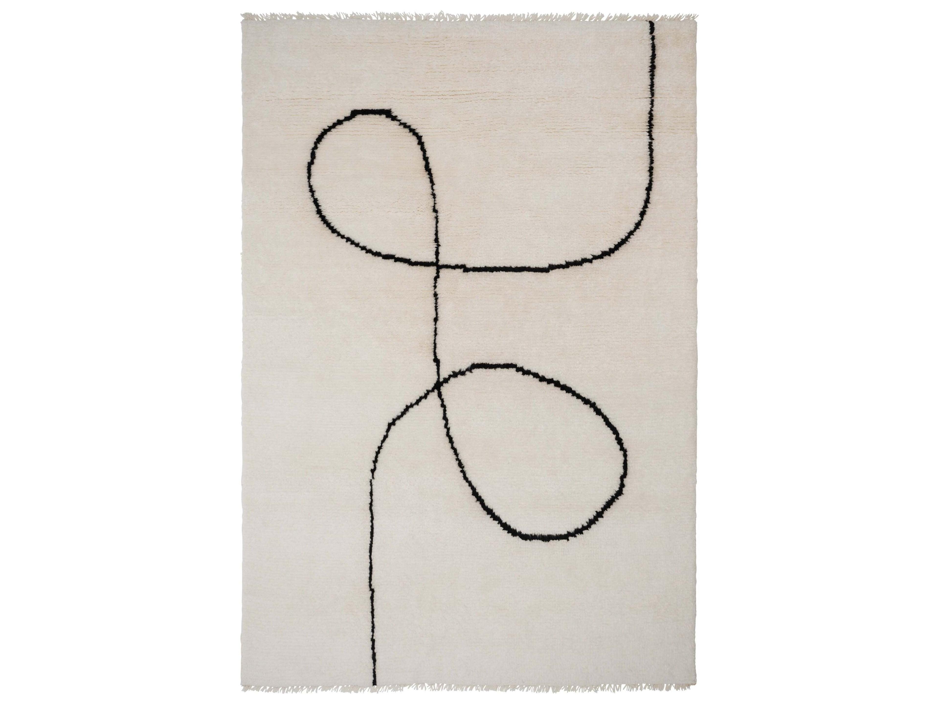 Abstract Black Area Rug