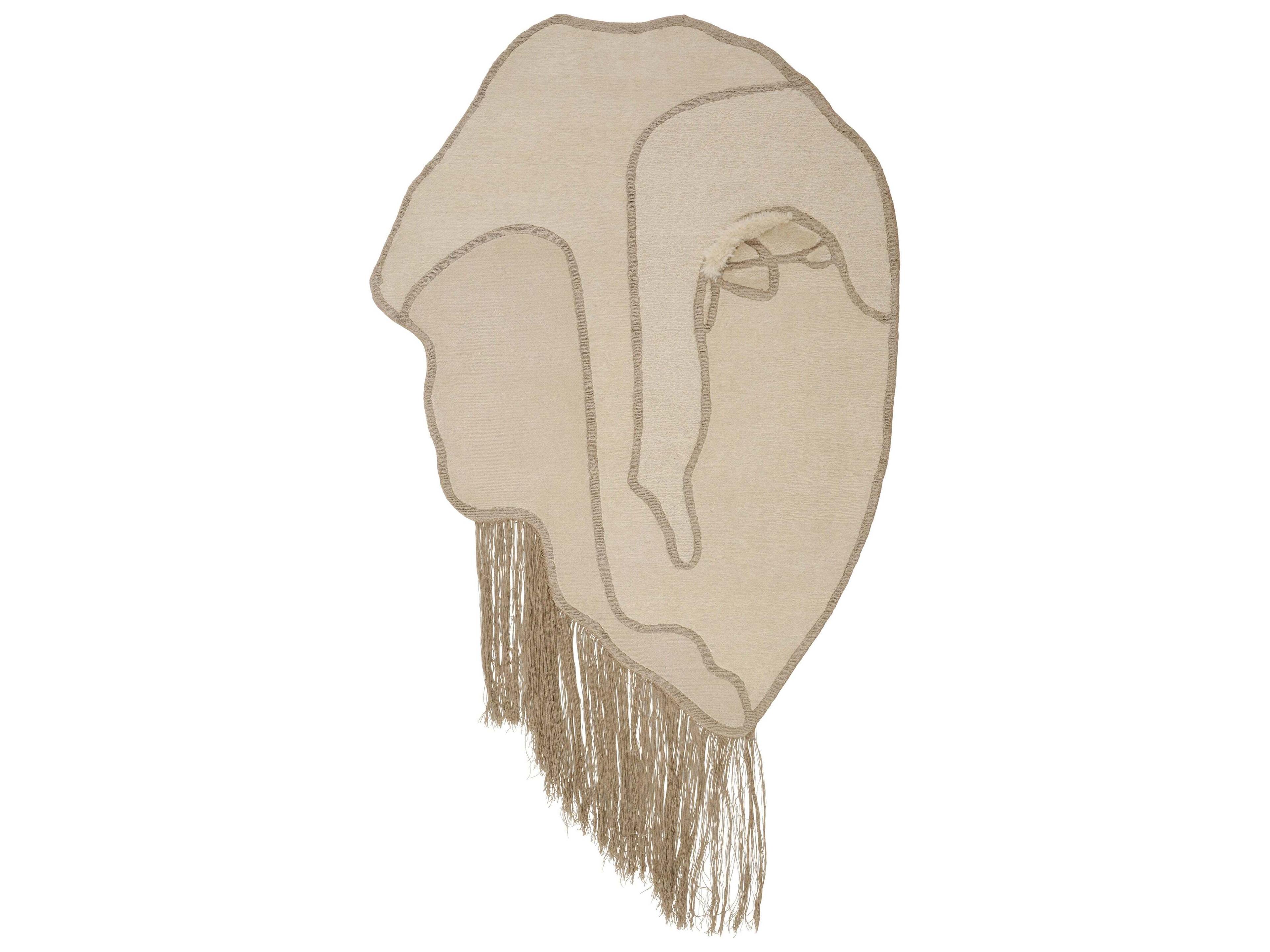 Abstract White Area Rug