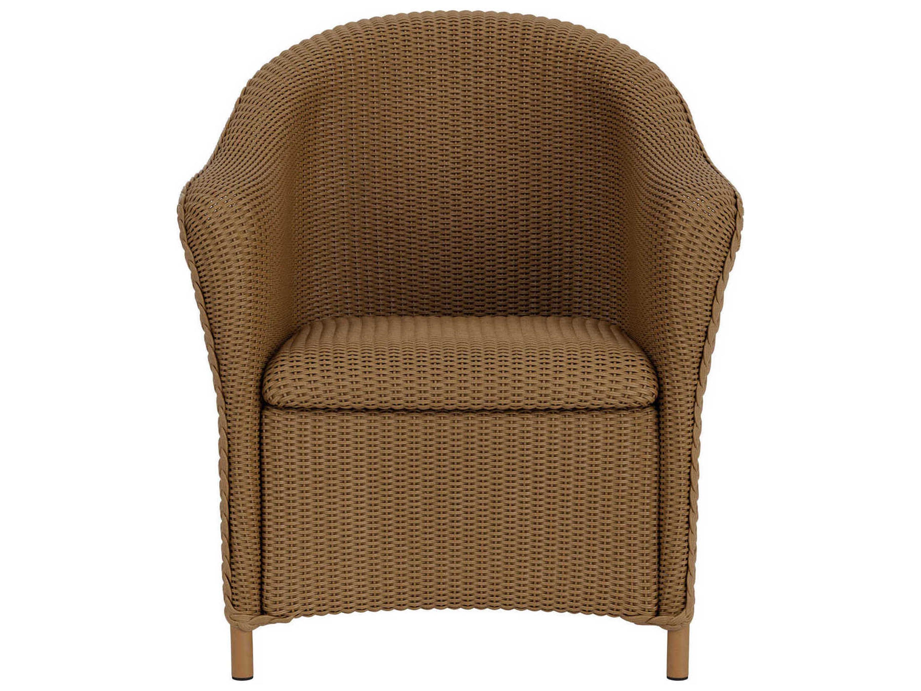 Lloyd Flanders Reflections Wicker Patio Dining Arm Chair with Padded Seat