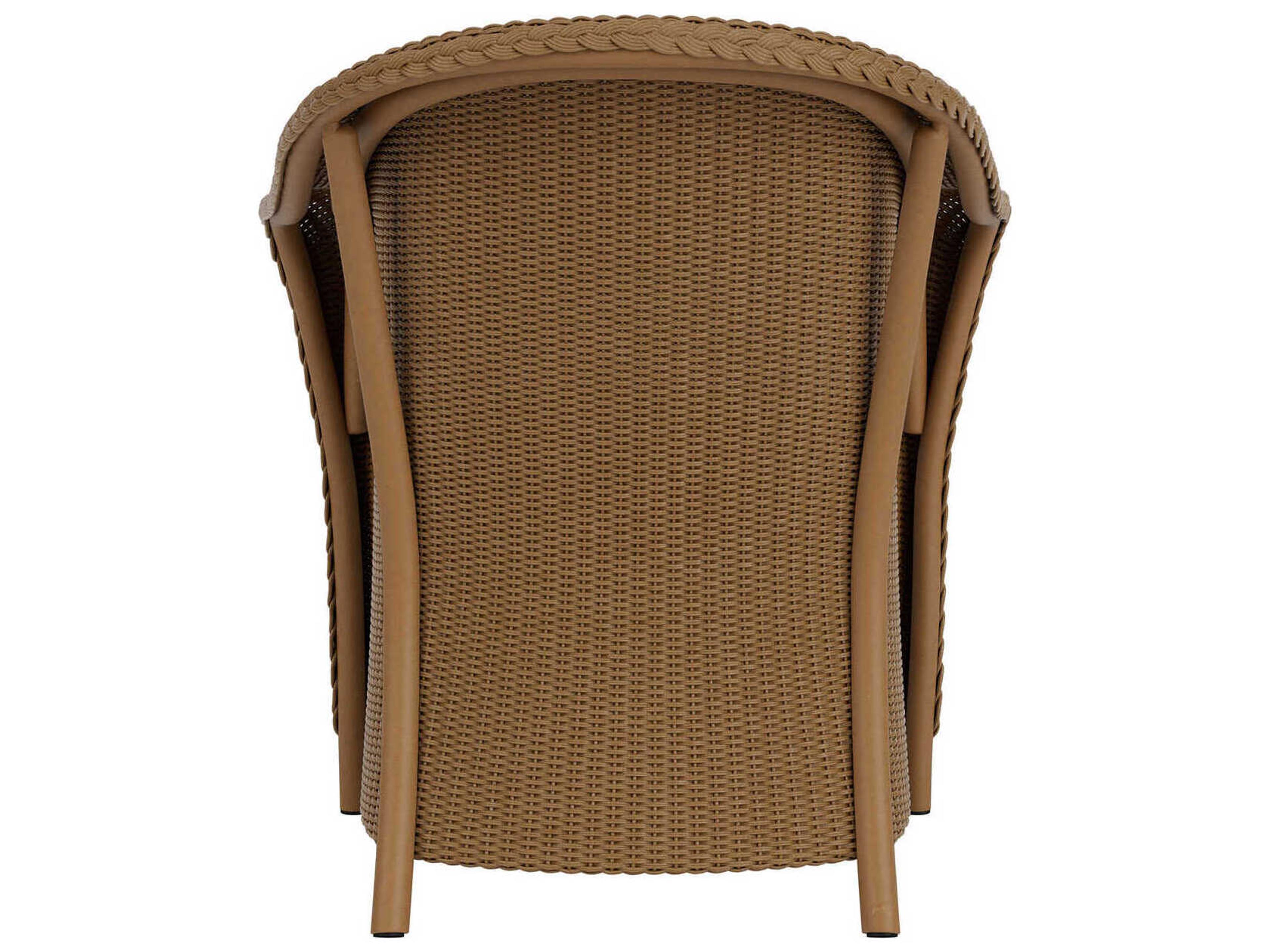 Lloyd Flanders Reflections Wicker Patio Dining Arm Chair with Padded Seat