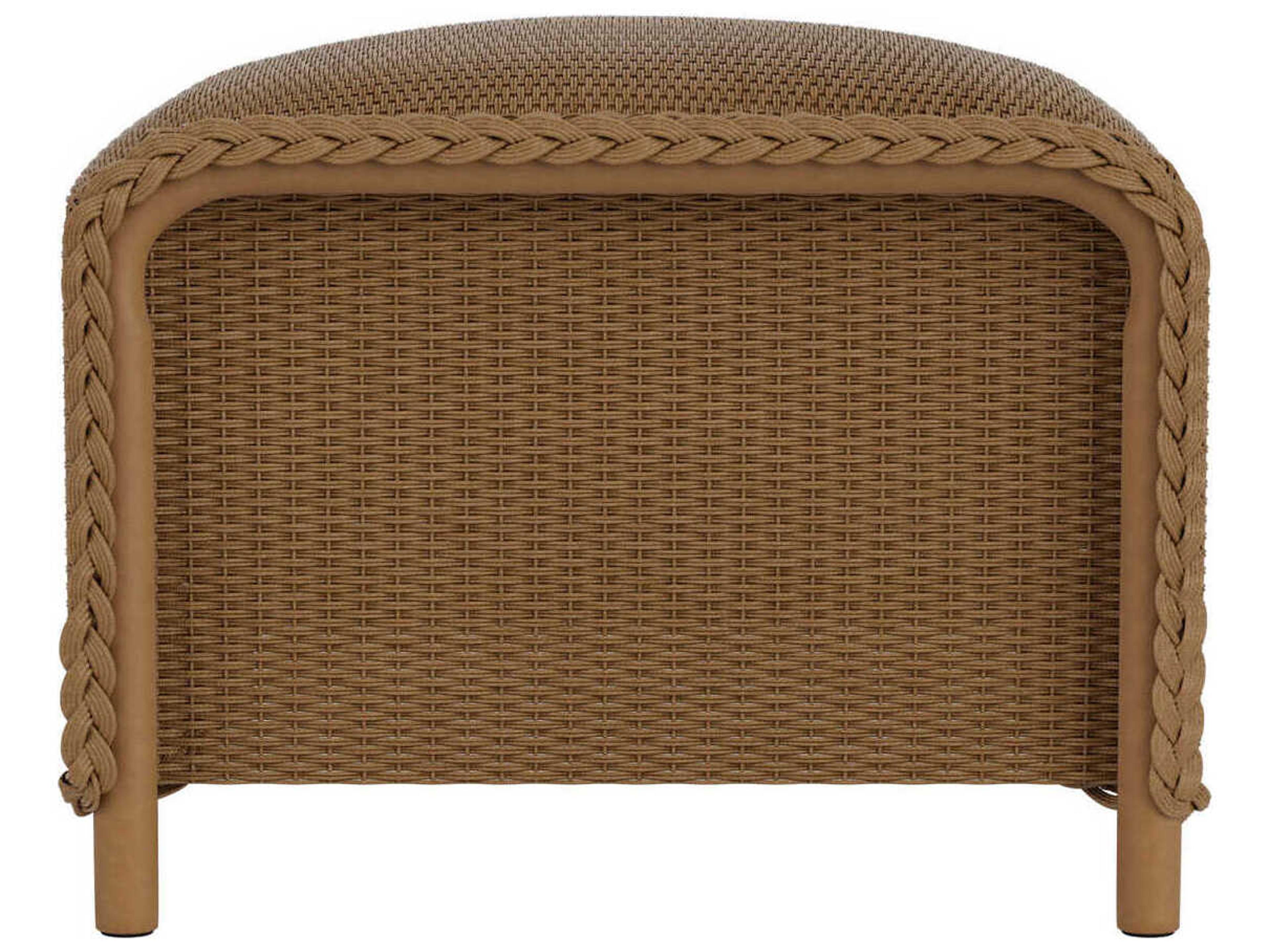 Lloyd Flanders Reflections Wicker Outdoor Patio Ottoman with Padded Seat