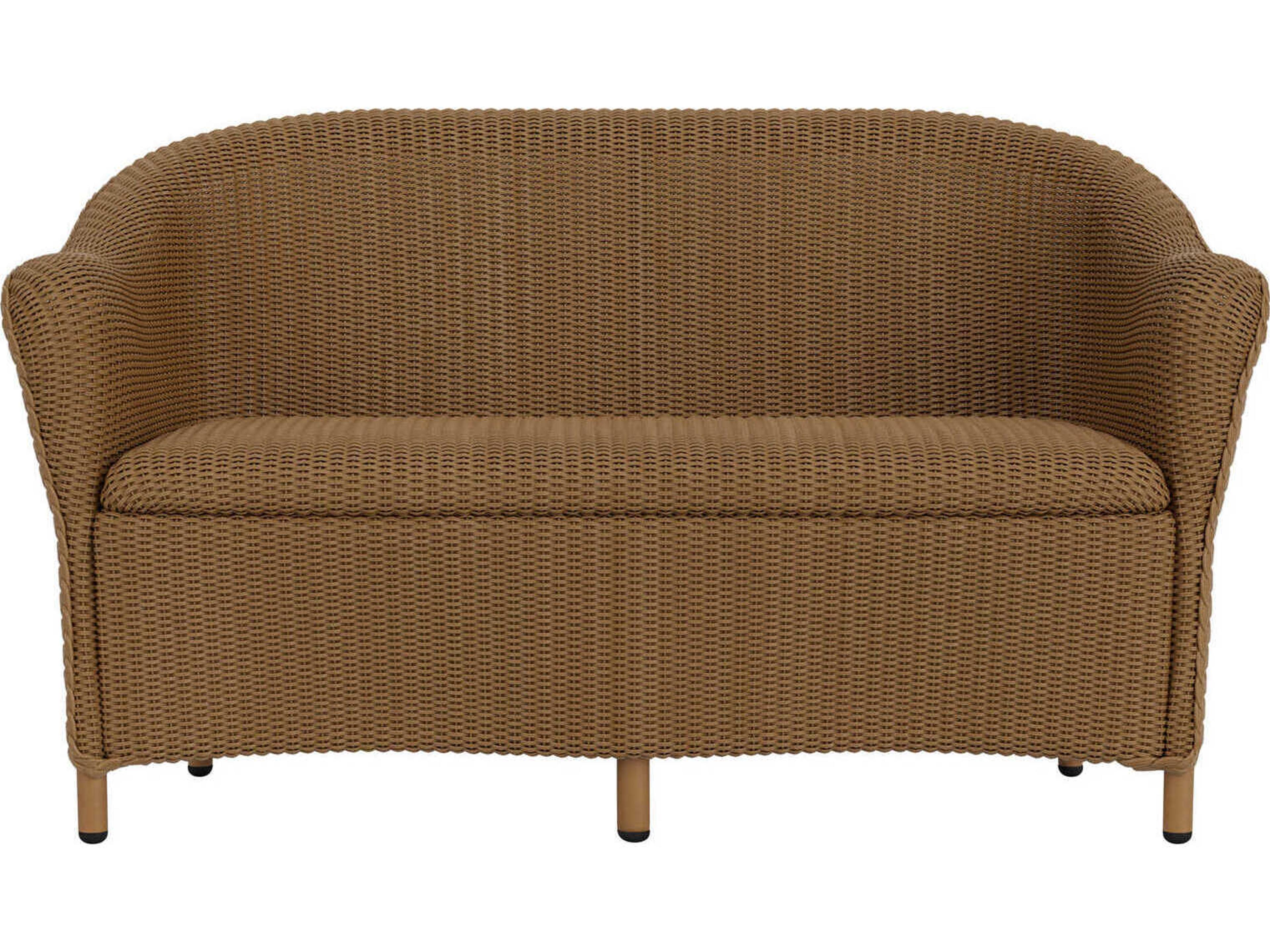 Lloyd Flanders Reflections Wicker Outdoor Patio Loveseat with Padded Seat
