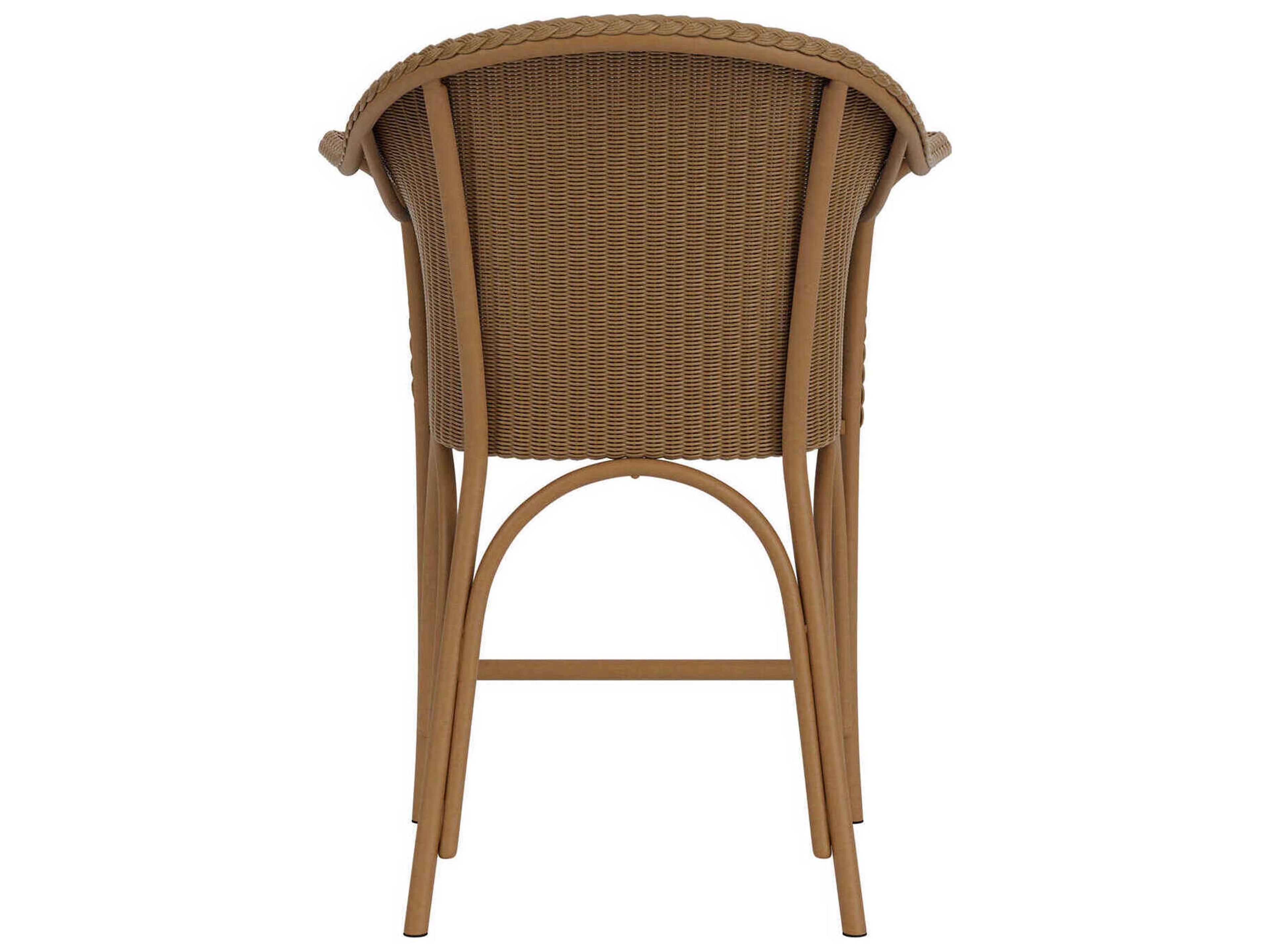 Lloyd Flanders All Seasons Wicker Outdoor Patio Counter Stool with Padded Seat