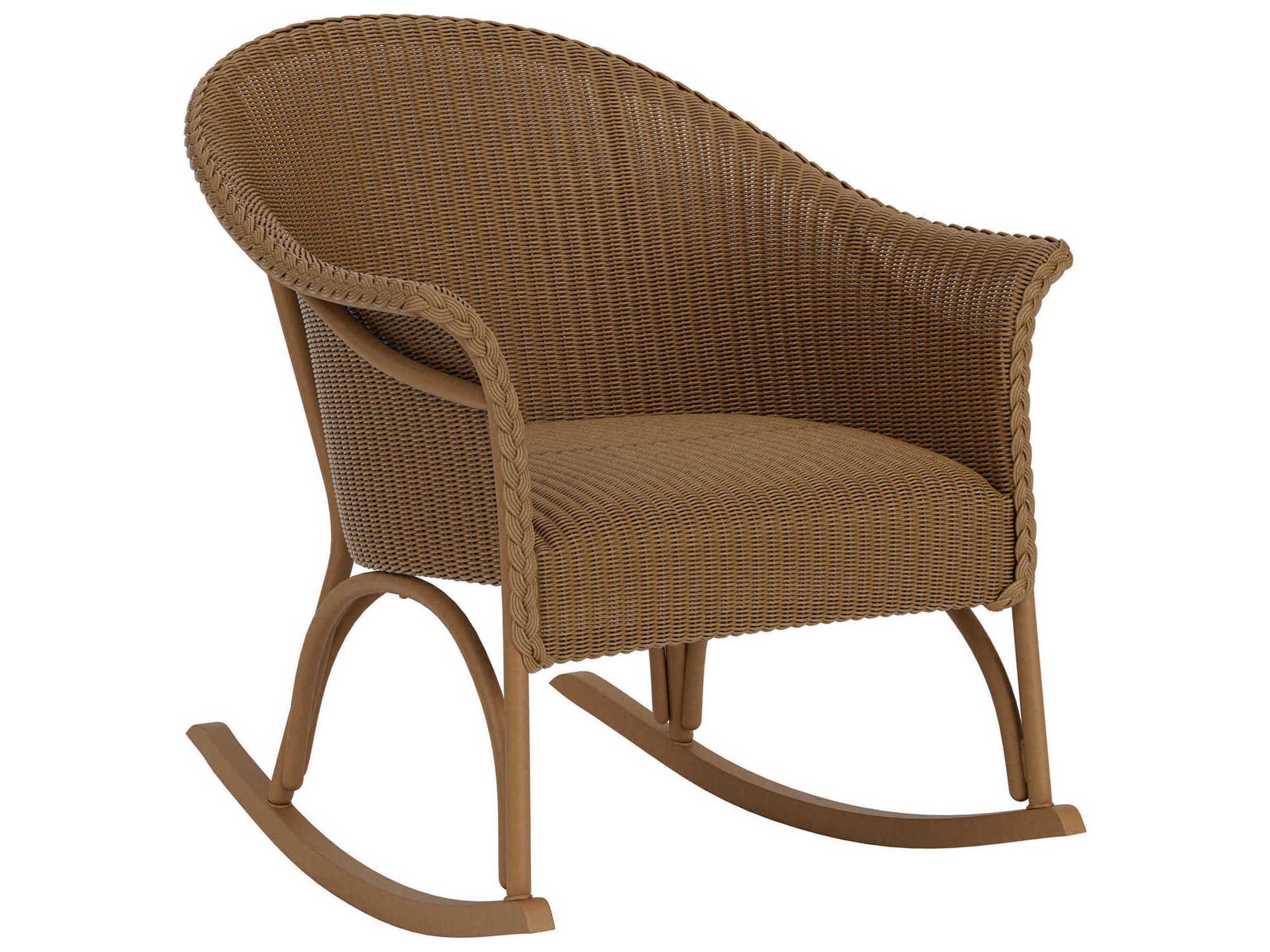 Lloyd Flanders All Seasons Wicker Lounge Patio Rocker with Padded Seat