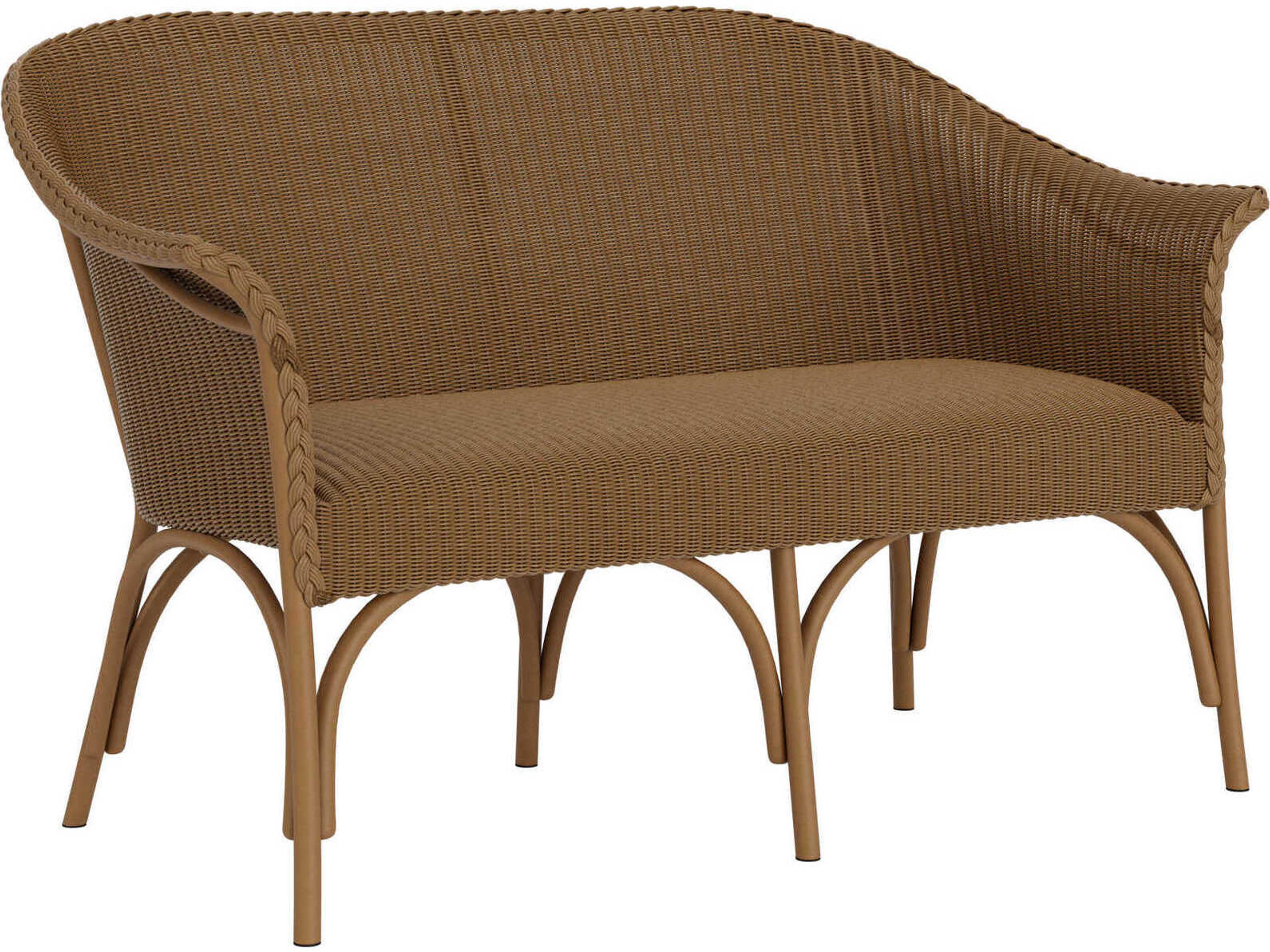 Lloyd Flanders All Seasons Wicker Outdoor Loveseat with Padded Seat