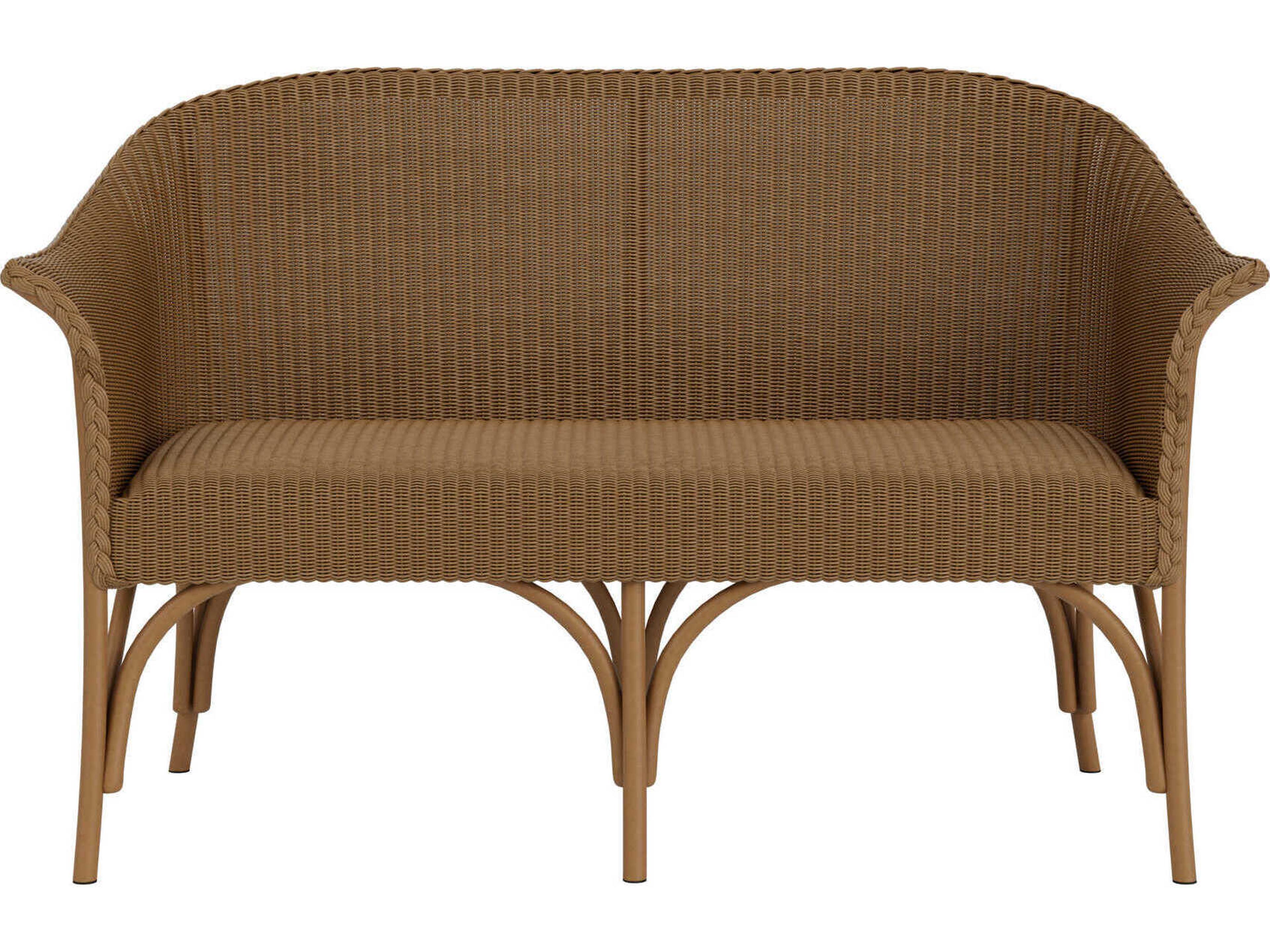 Lloyd Flanders All Seasons Wicker Outdoor Loveseat with Padded Seat