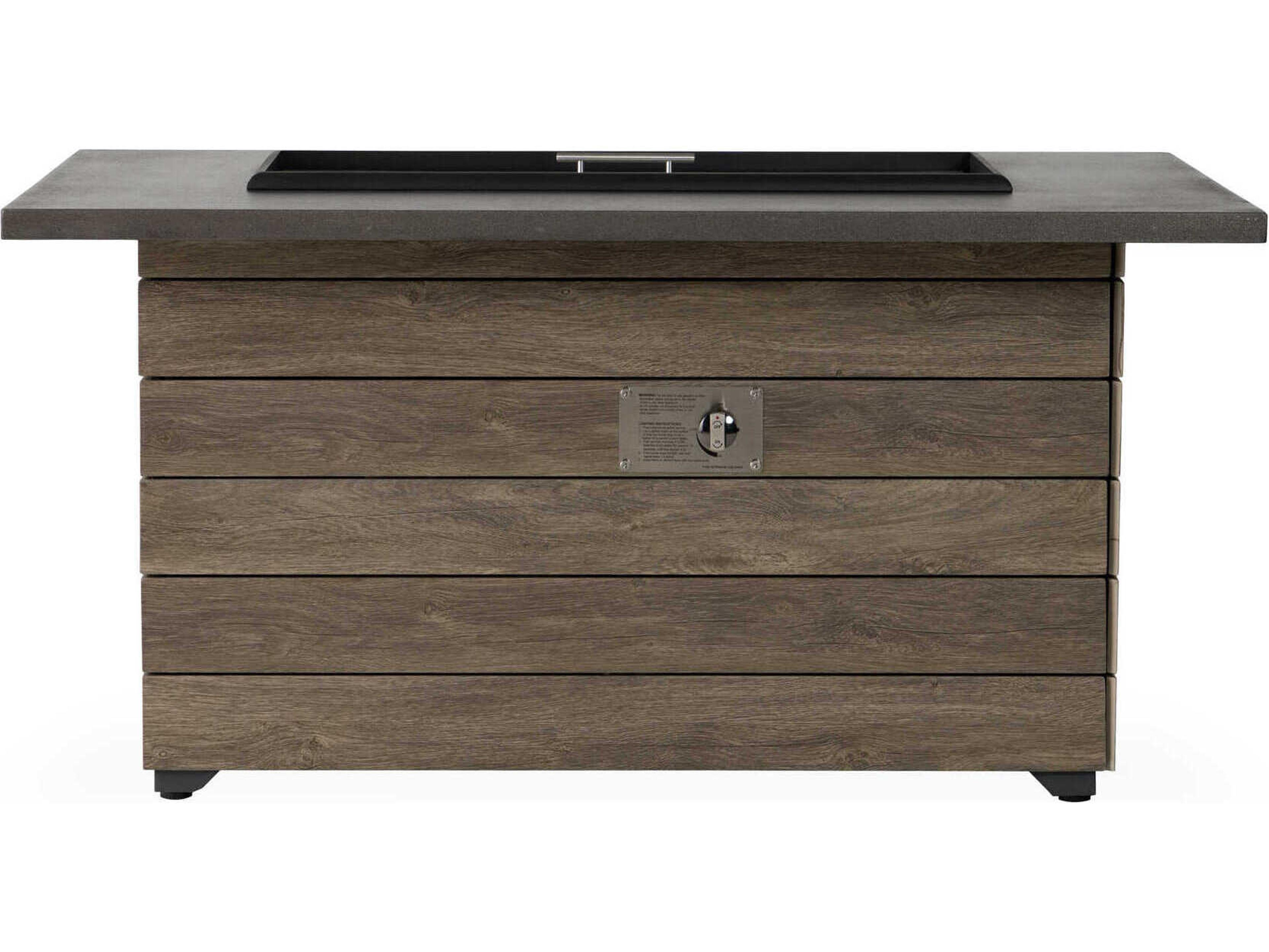 Lloyd Flanders Frontier Aluminum Rectangular Patio Fire Pit Table