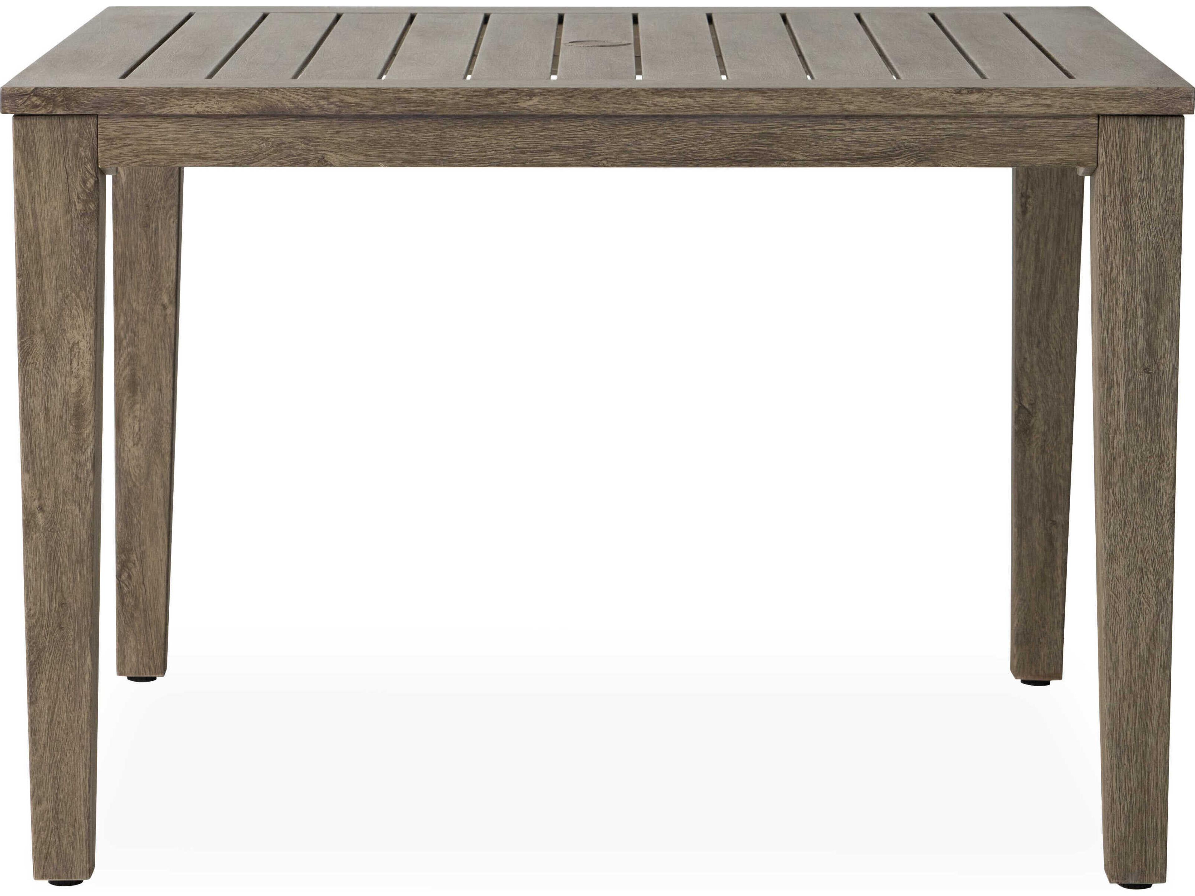 Lloyd Flanders Frontier Aluminum Square Outdoor Patio Dining Table with Umbrella Hole