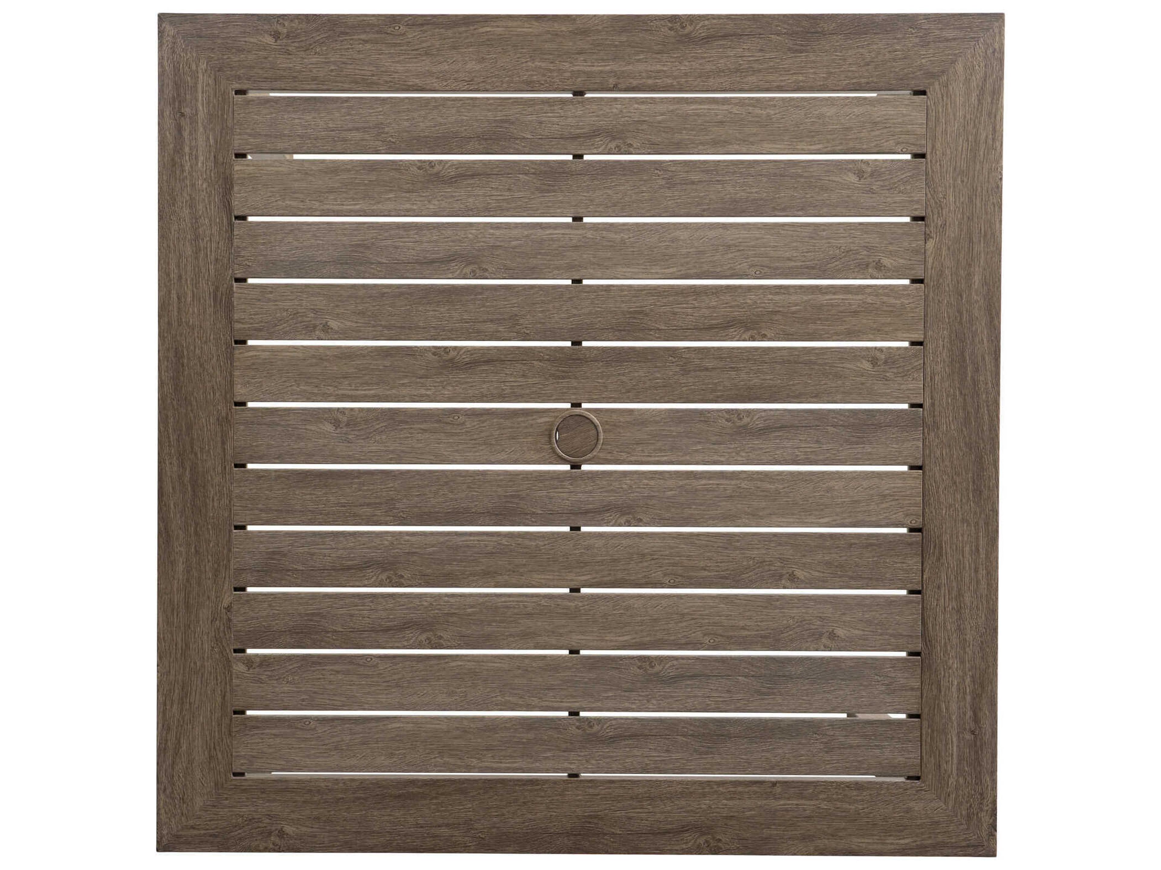 Lloyd Flanders Frontier Aluminum Square Outdoor Patio Dining Table with Umbrella Hole