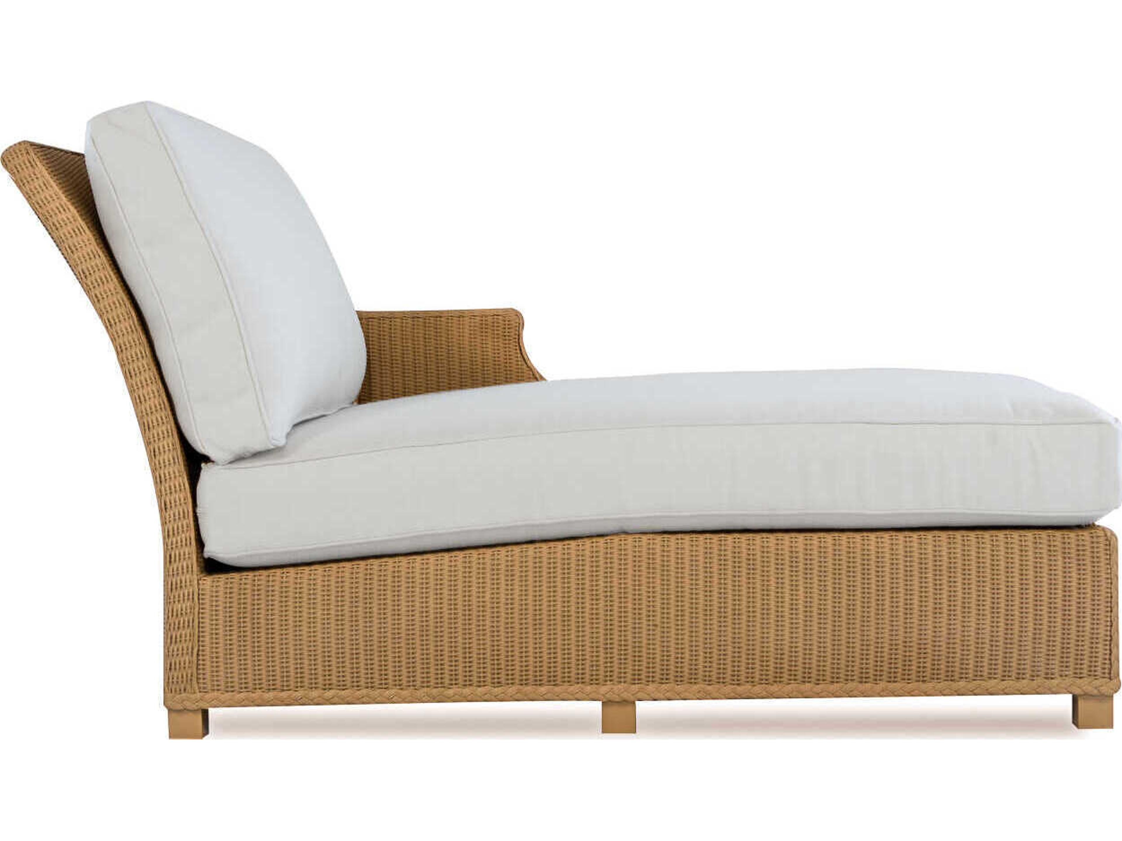 Lloyd Flanders Hamptons Wicker Left Arm Outdoor Patio Chaise Lounge