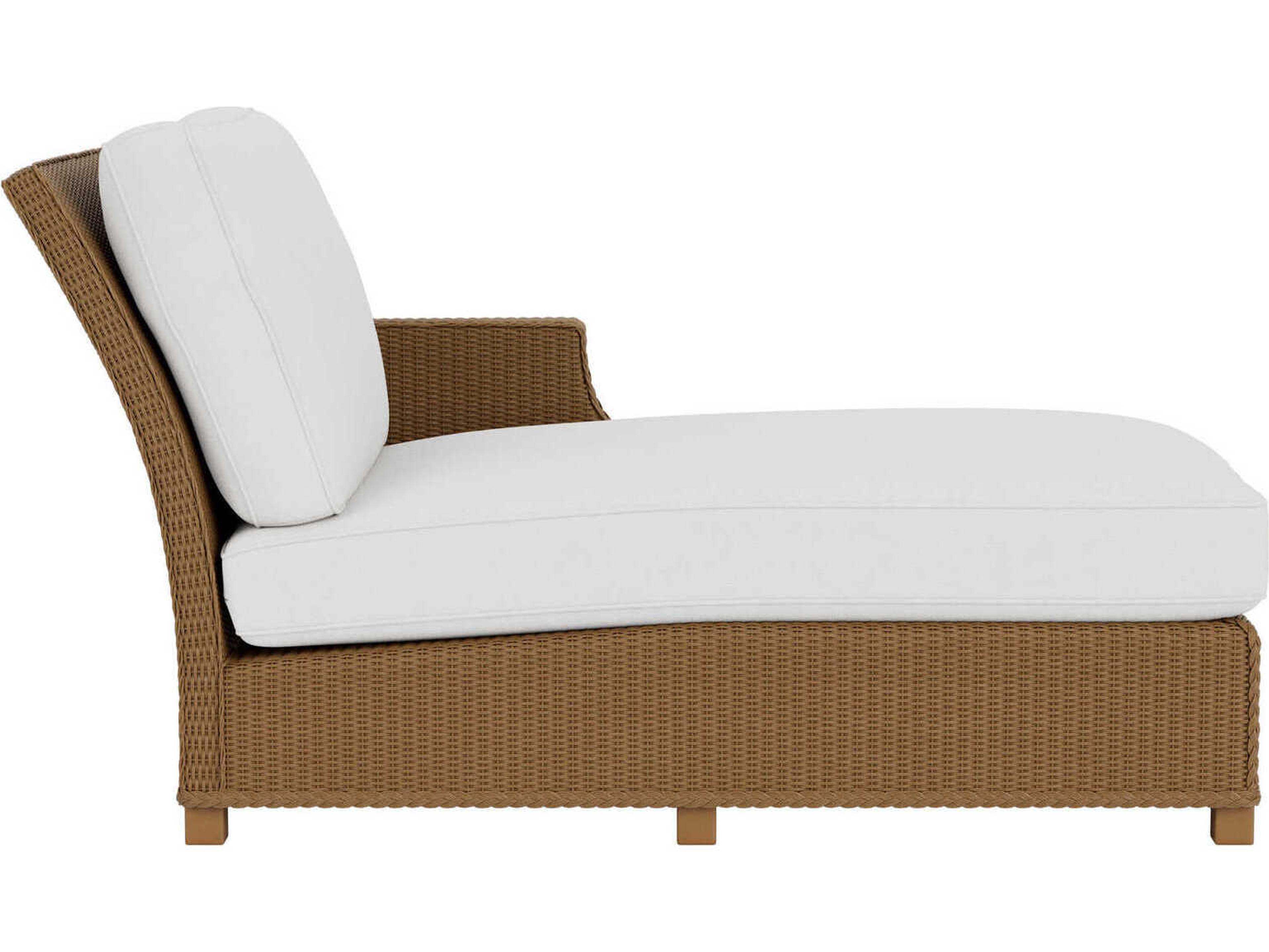 Lloyd Flanders Hamptons Wicker Left Arm Outdoor Patio Chaise Lounge