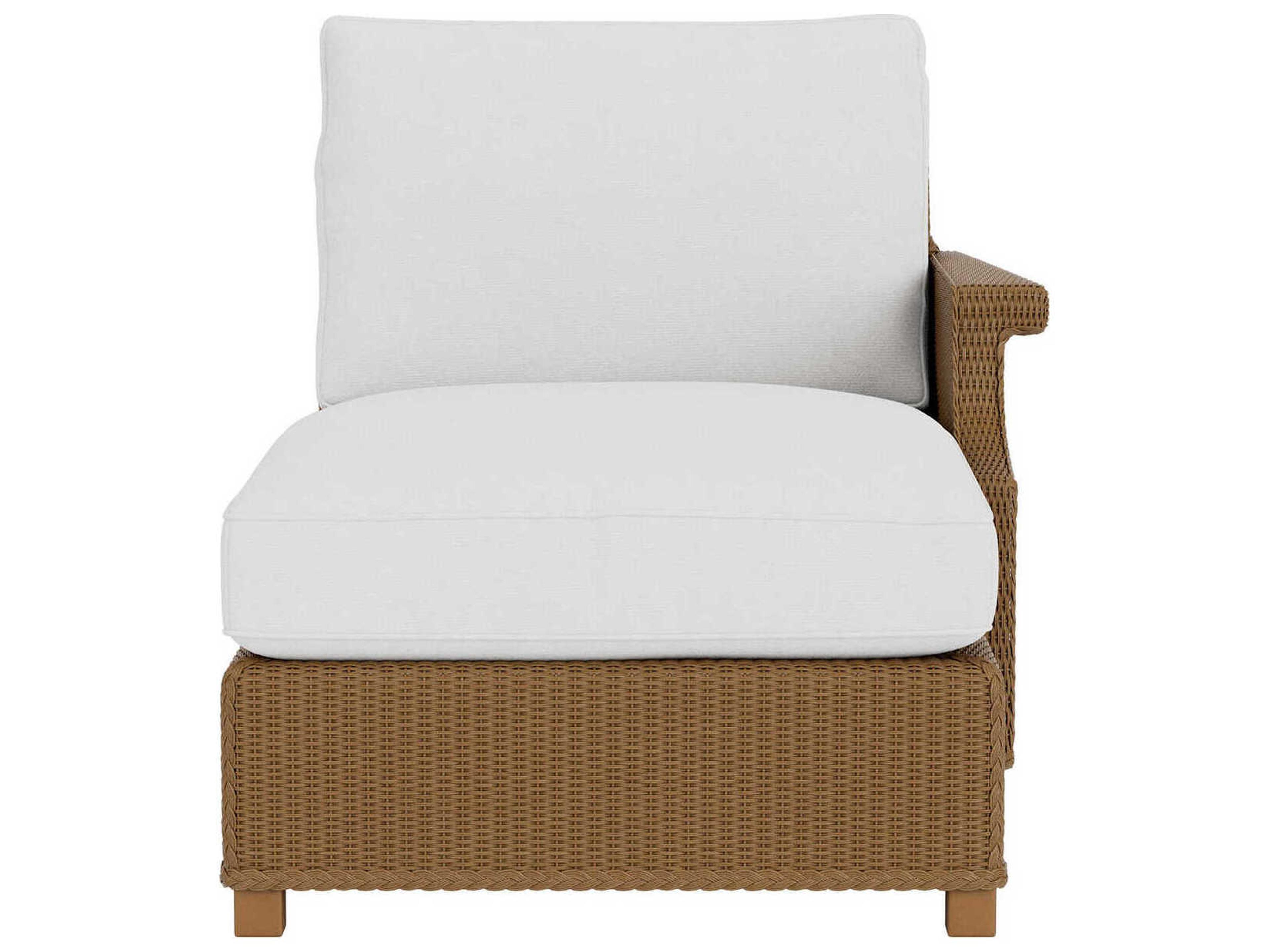 Lloyd Flanders Hamptons Wicker Left Arm Outdoor Patio Chaise Lounge