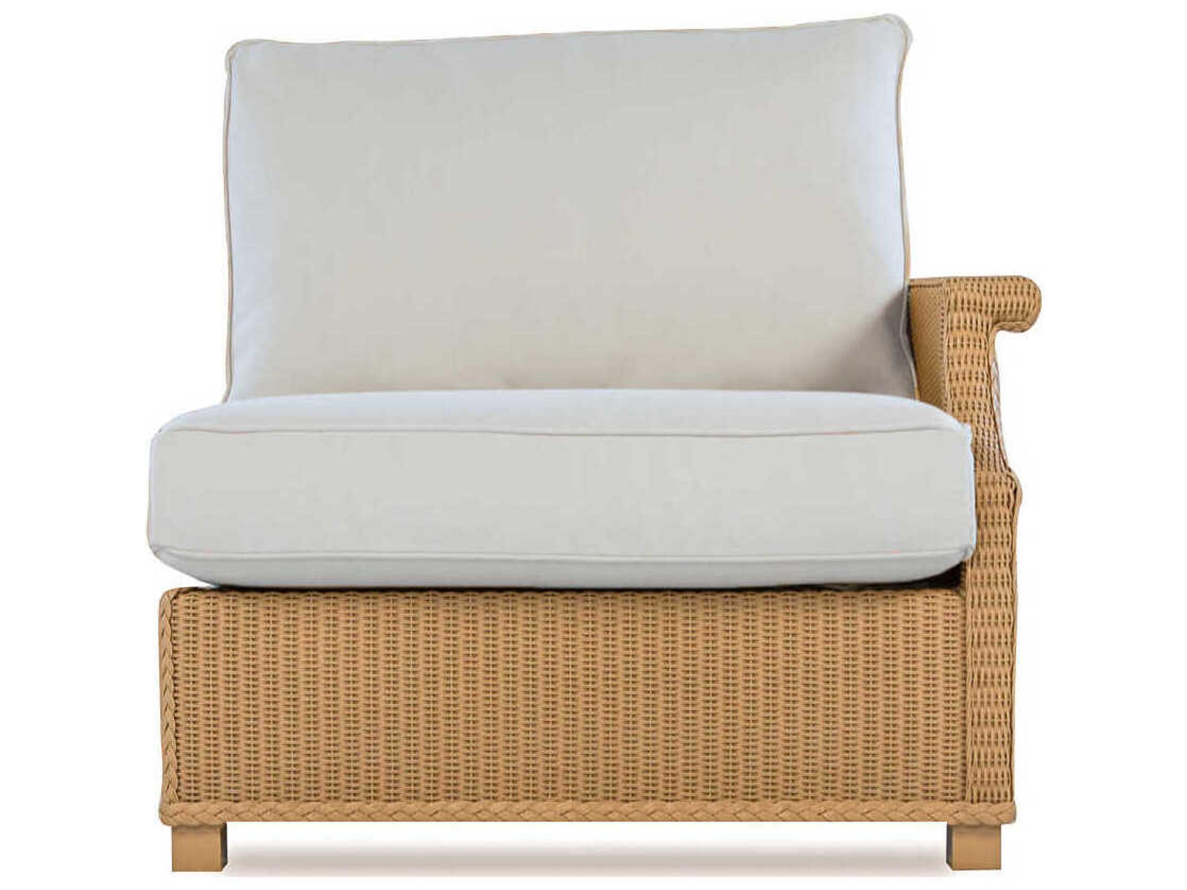 Lloyd Flanders Hamptons Wicker Left Arm Outdoor Patio Lounge Chair