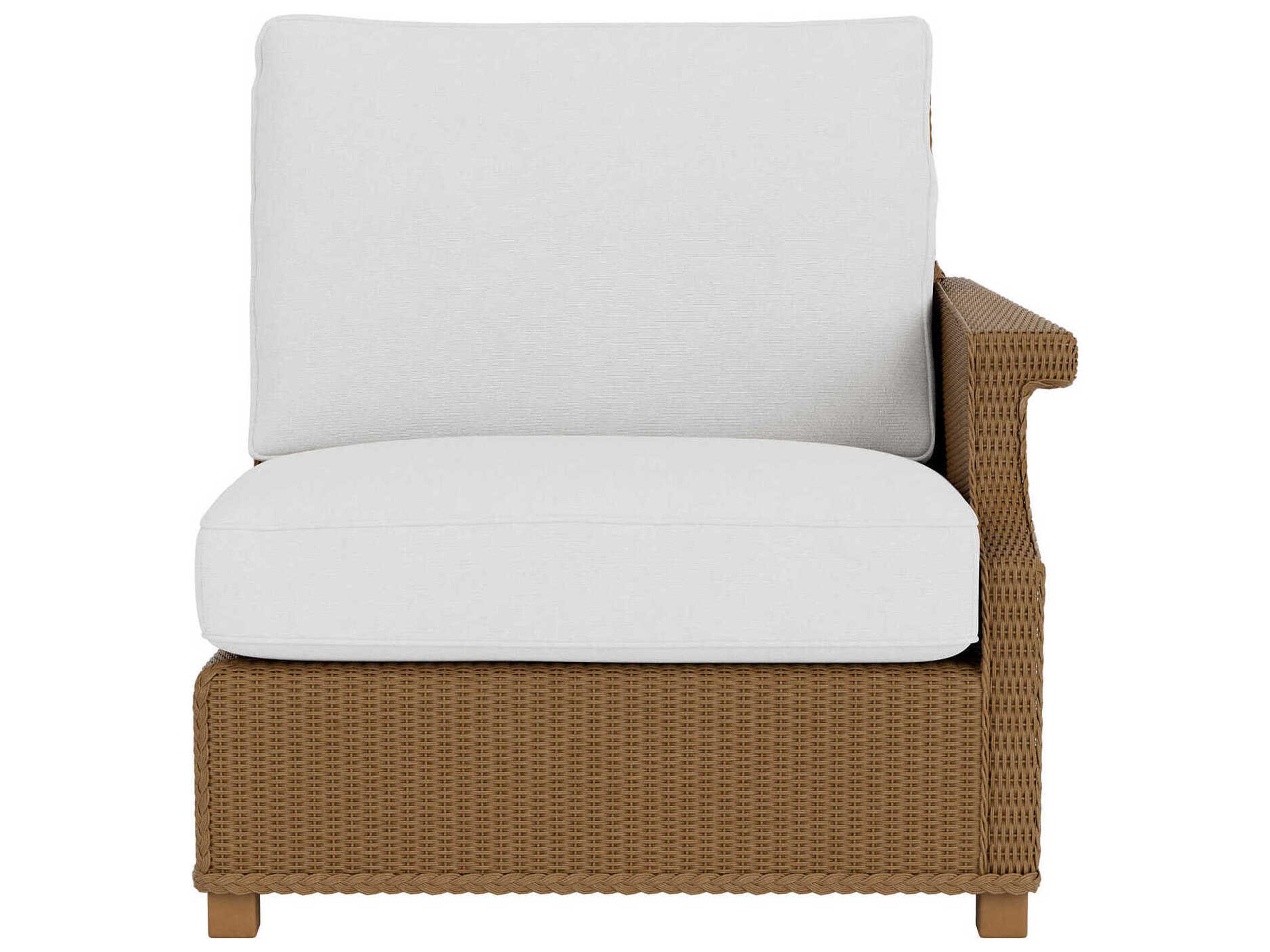 Lloyd Flanders Hamptons Wicker Left Arm Outdoor Patio Lounge Chair