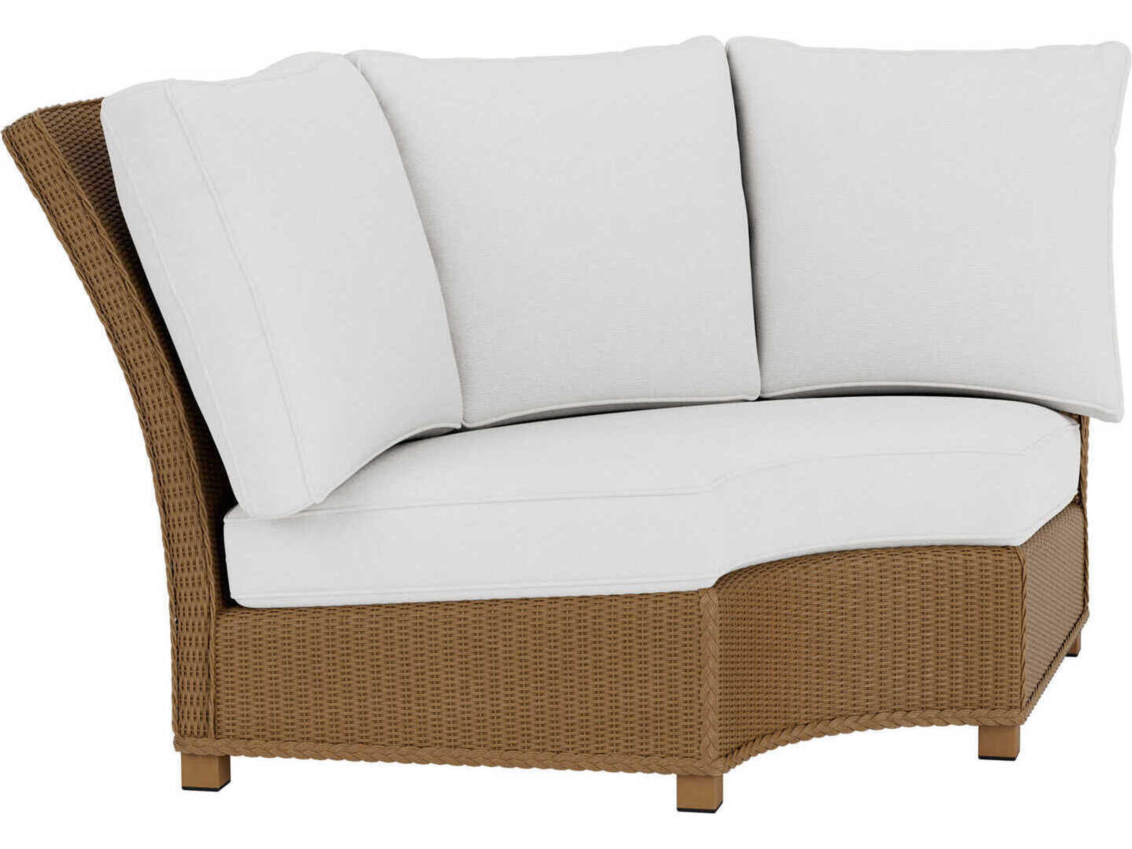 Lloyd Flanders Hamptons Wicker Wedge Corner Outdoor Patio Lounge Chair