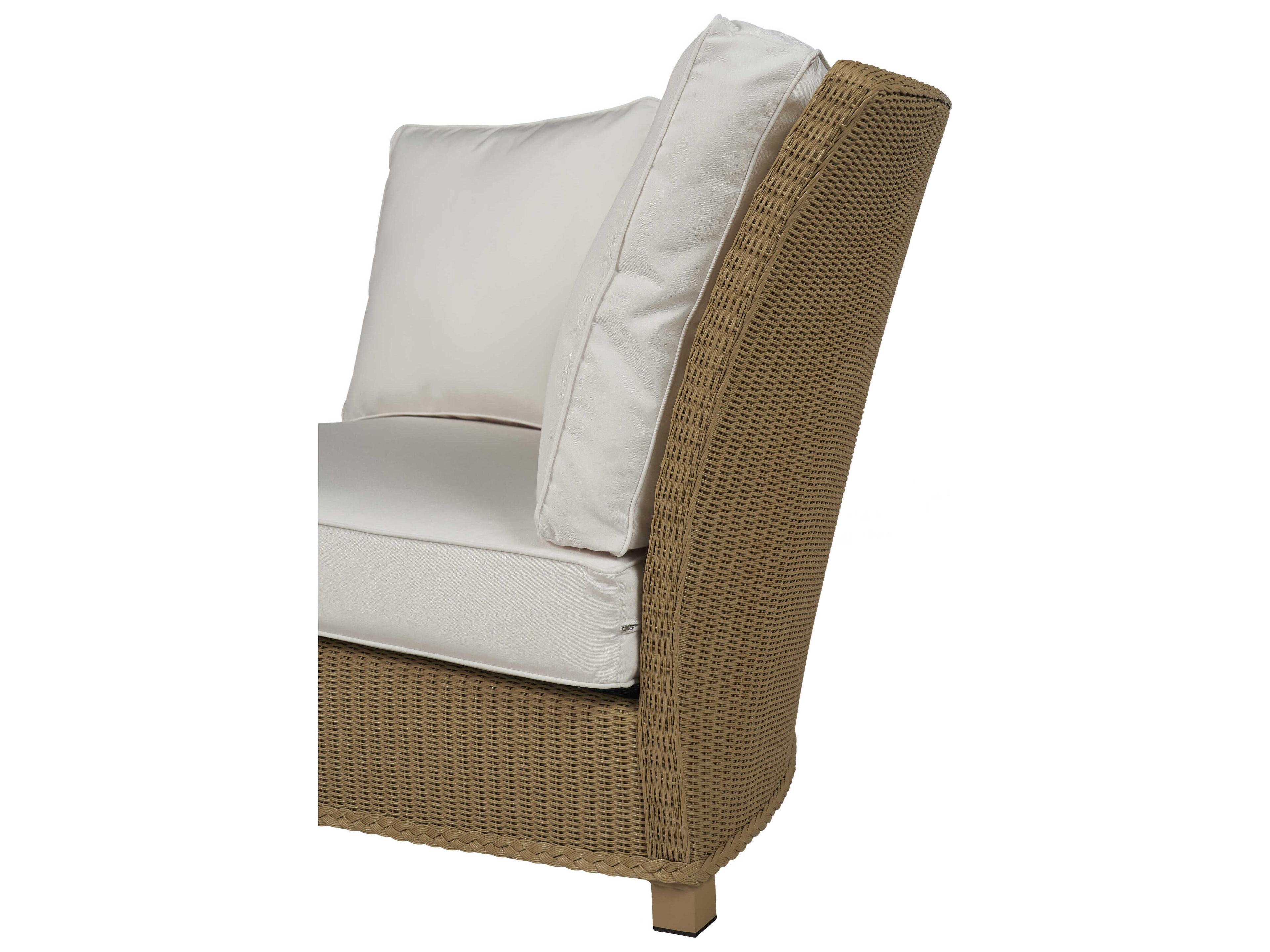 Lloyd Flanders Hamptons Wicker Wedge Corner Outdoor Patio Lounge Chair