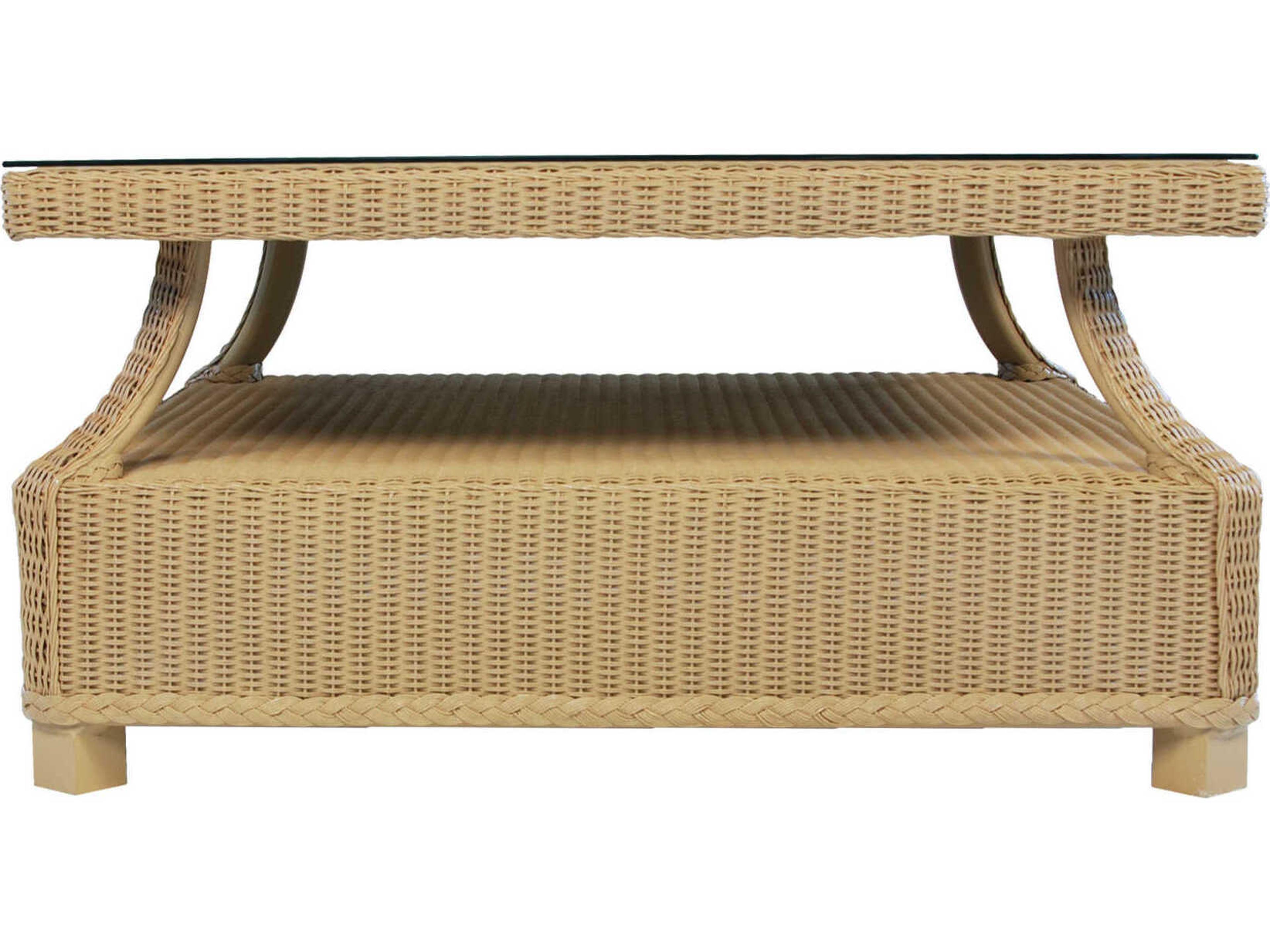 Lloyd Flanders Hamptons Wicker Square Coffee Table