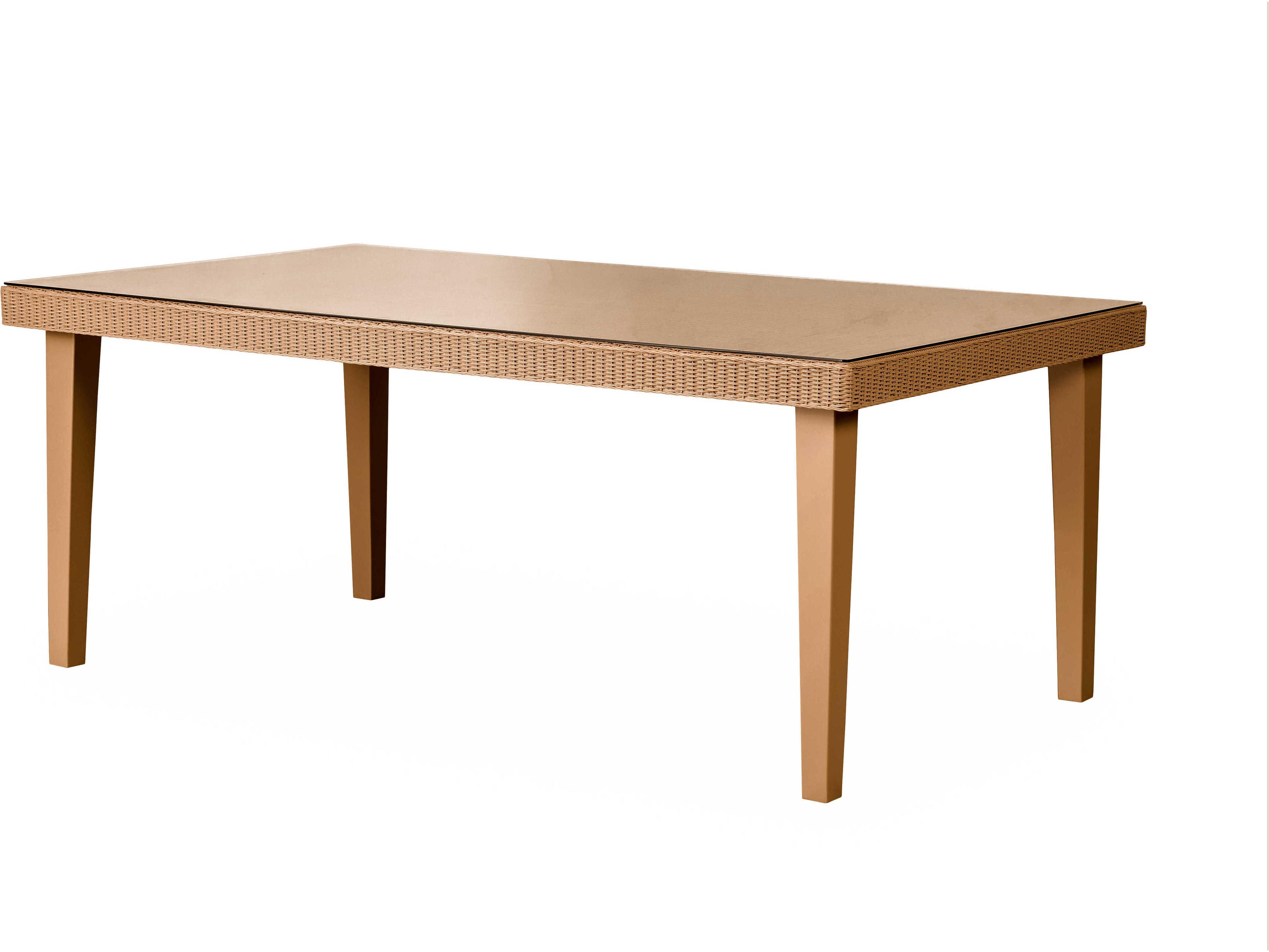 Lloyd Flanders Hamptons Wicker Rectangular Outdoor Patio Dining Table