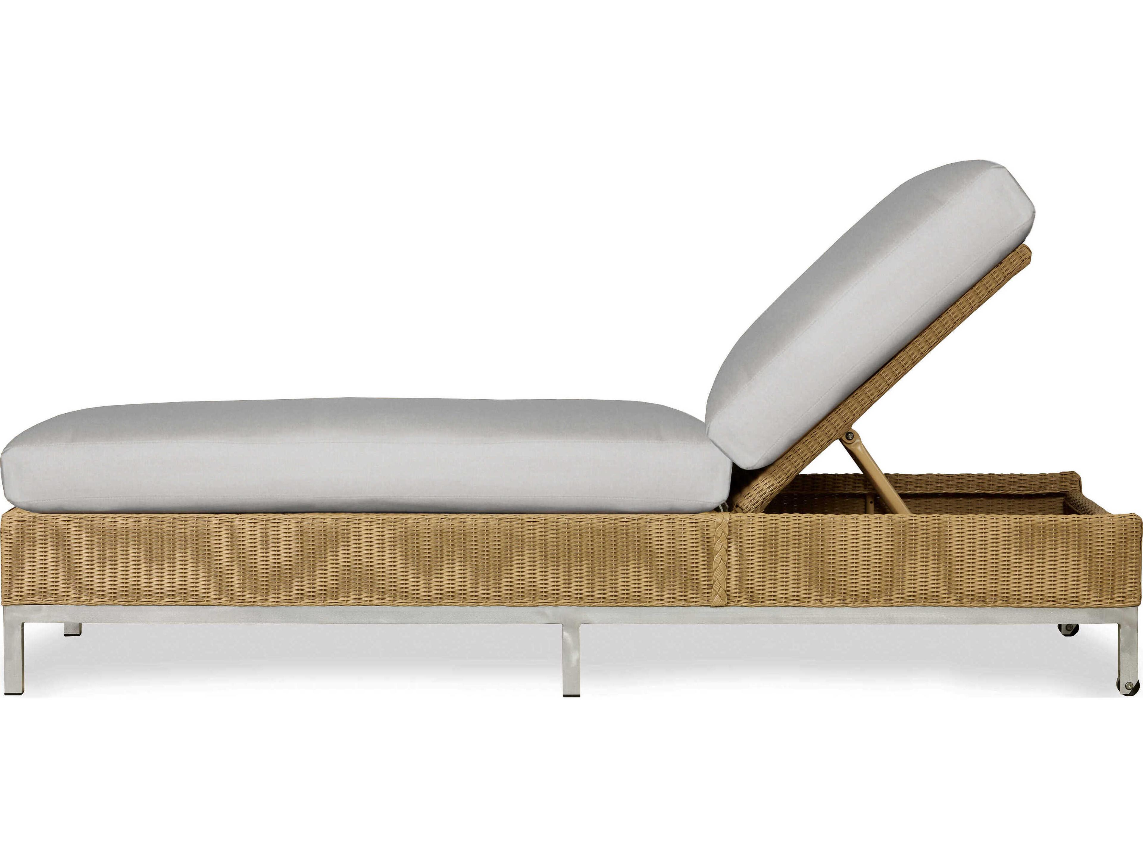 Lloyd Flanders Elements Stainless Steel Wicker Outdoor Chaise Lounge